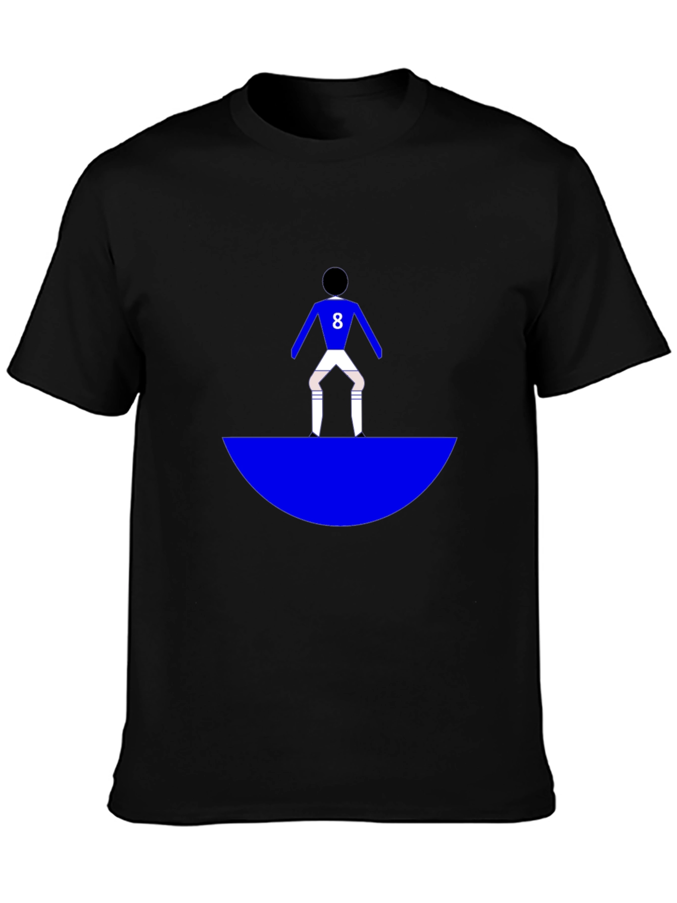 Soccer Player Graphic Tee - Black Cotton Blend T-Shirt