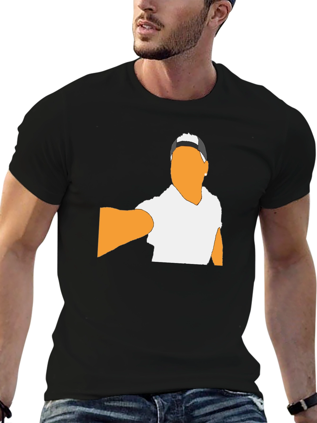 Modern Graphic Tee - Abstract Man Portrait