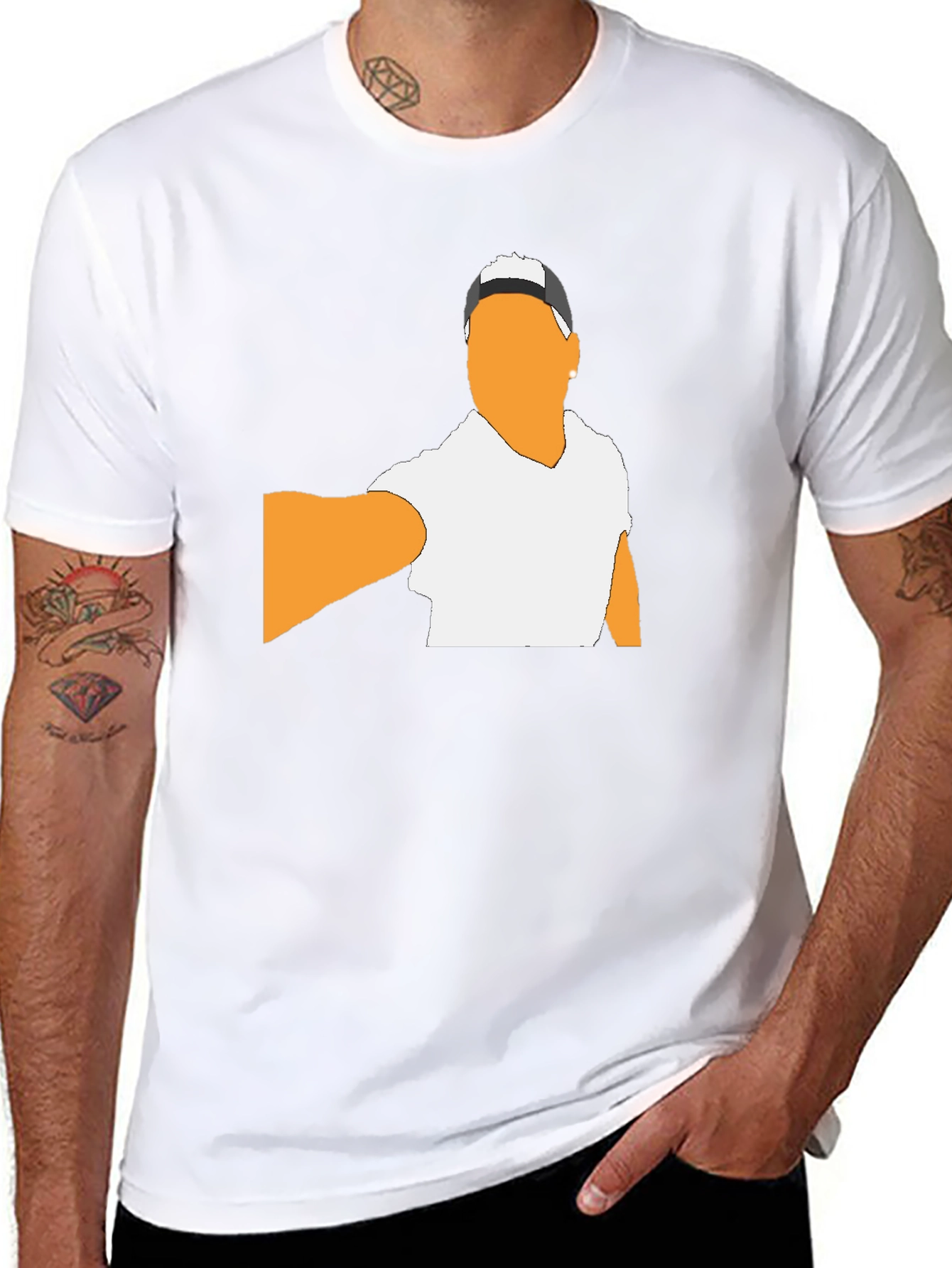 Modern Graphic Tee - Abstract Man Portrait