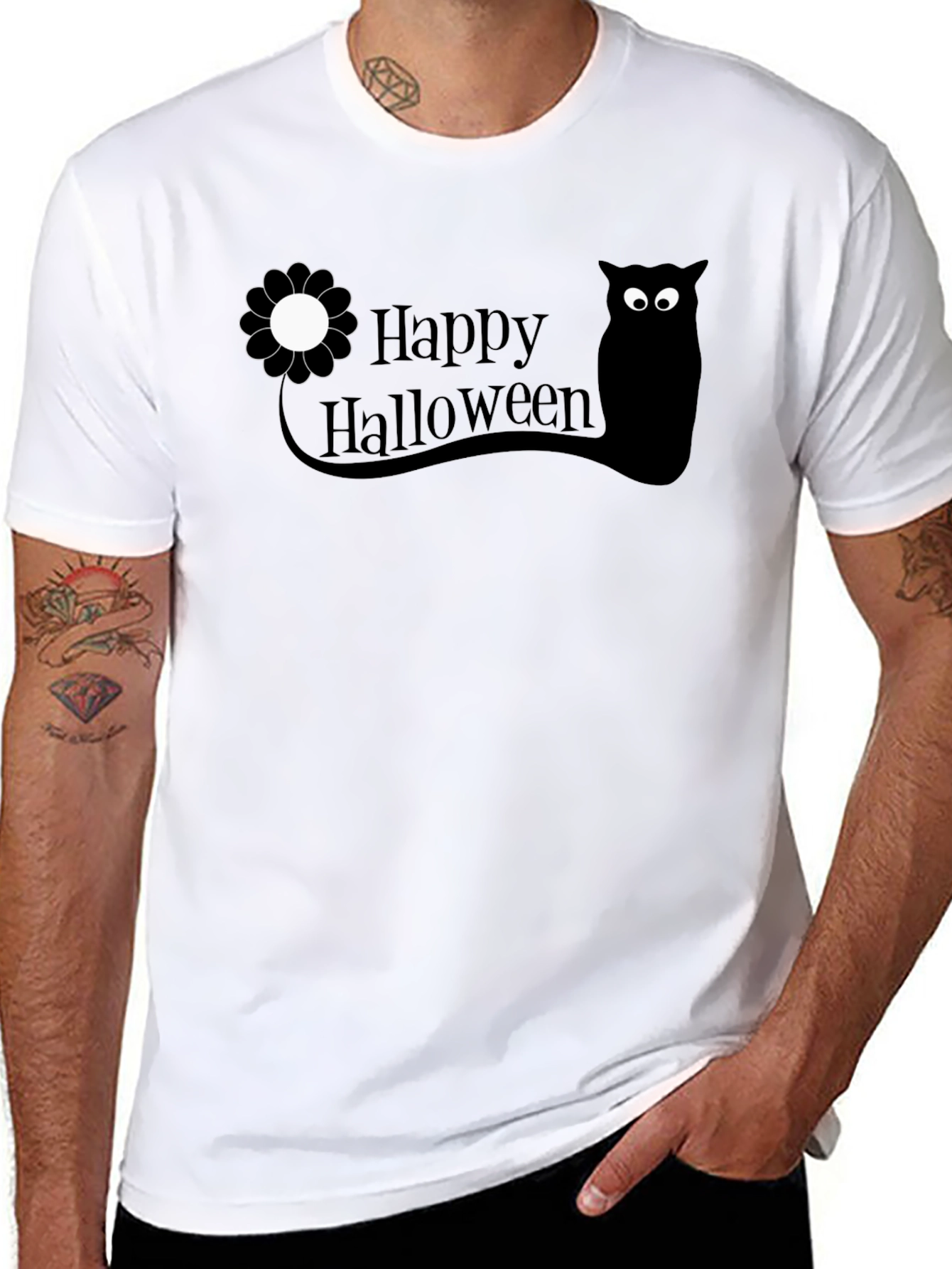 Happy Halloween Owl T-Shirt - Black