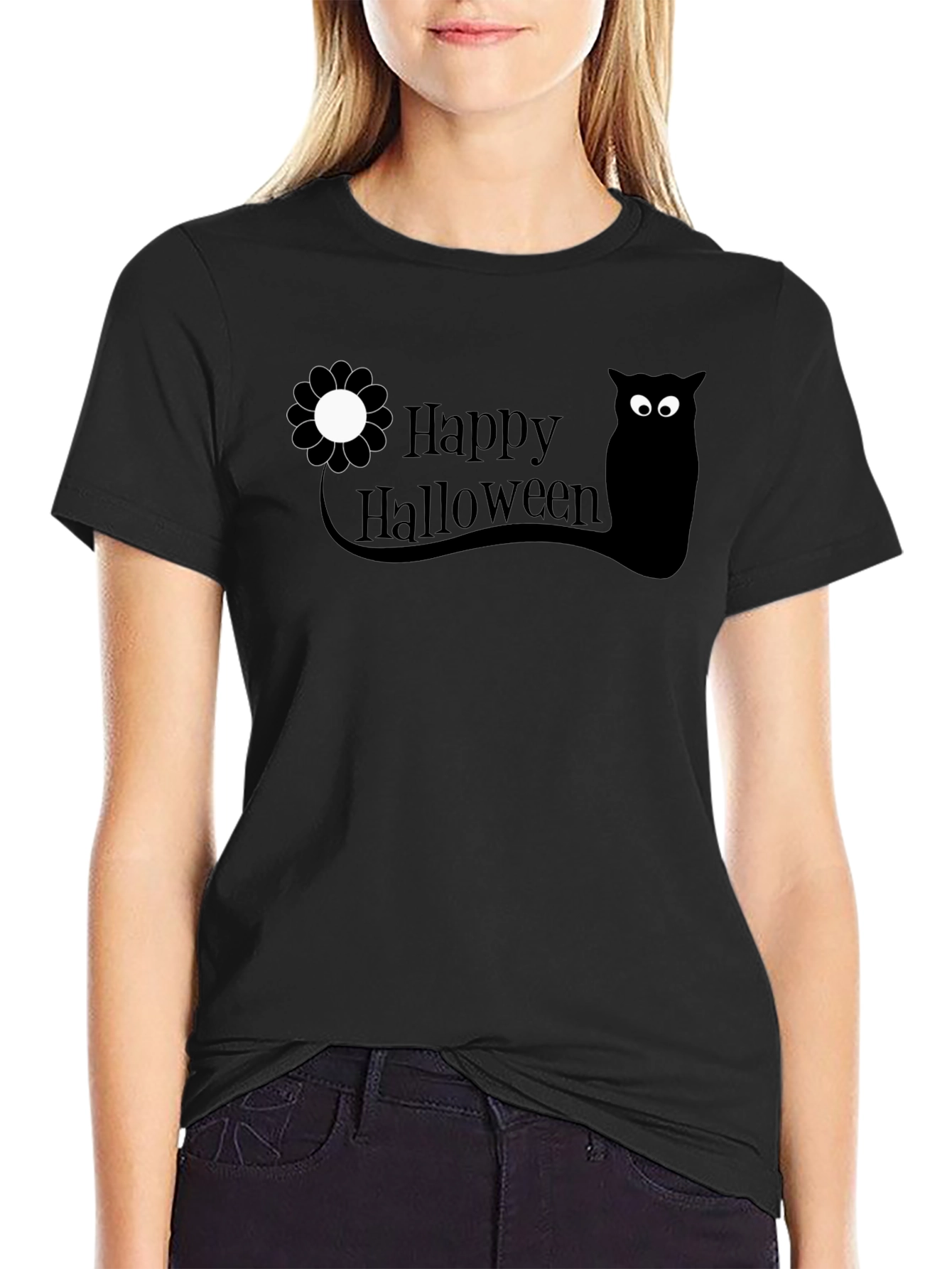 Happy Halloween Owl T-Shirt - Black