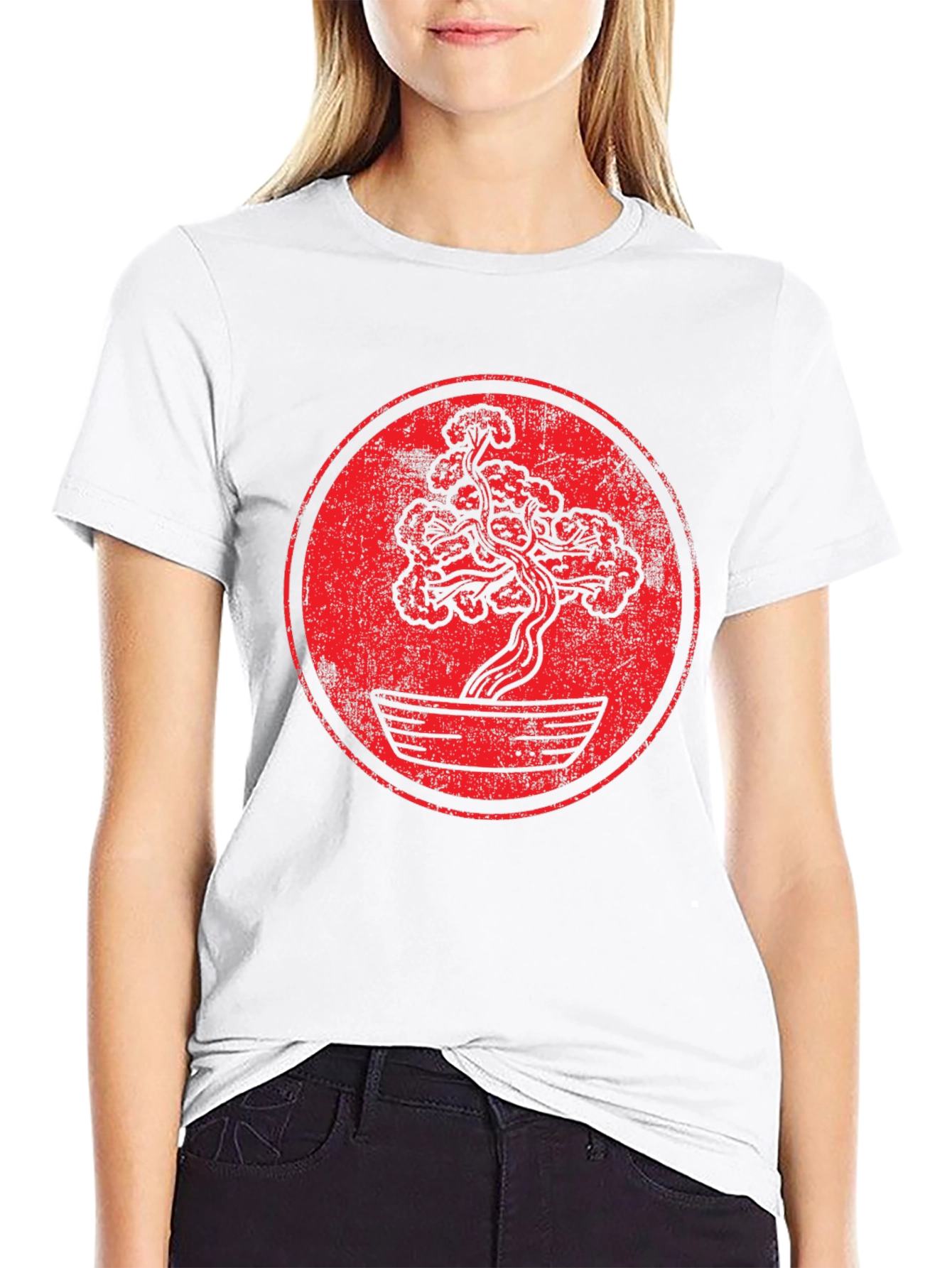 Bonsai Tree Graphic T-Shirt - Distressed Style