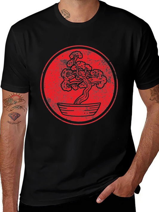 Bonsai Tree Graphic T-Shirt - Distressed Style