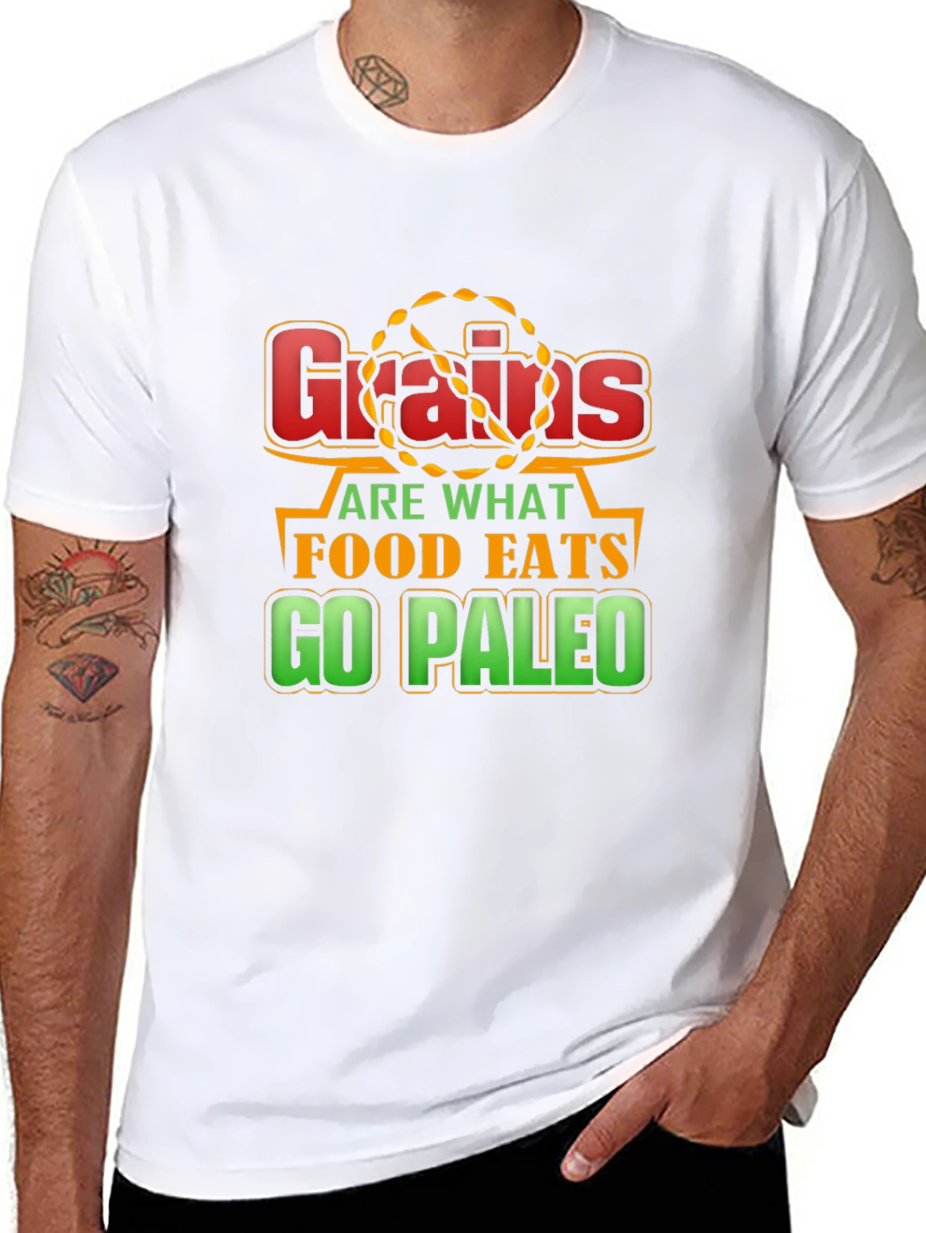 Grains Are What Food Eats - Go Paleo T-Shirt