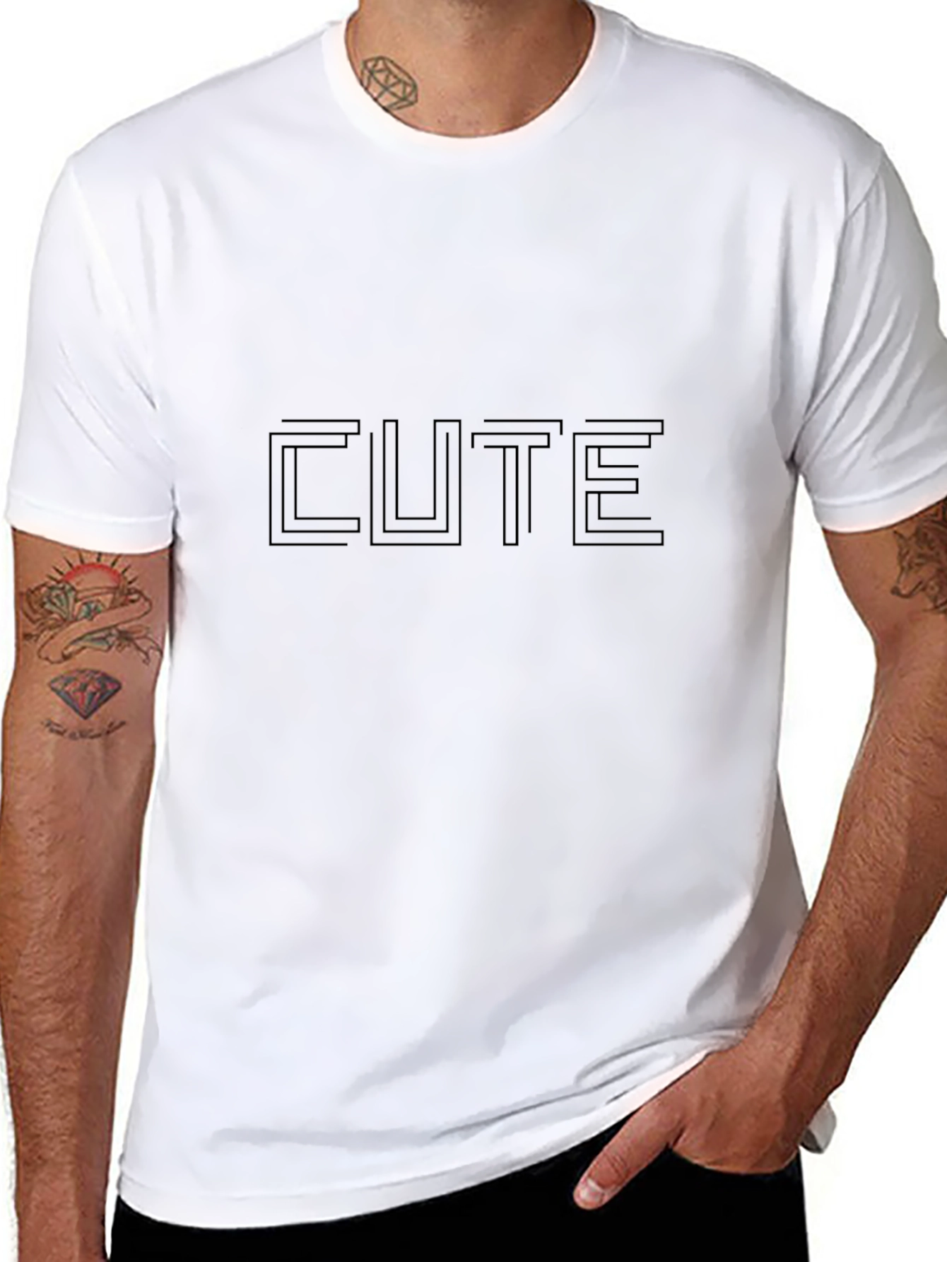 Modern Cute Graphic Black T-Shirt