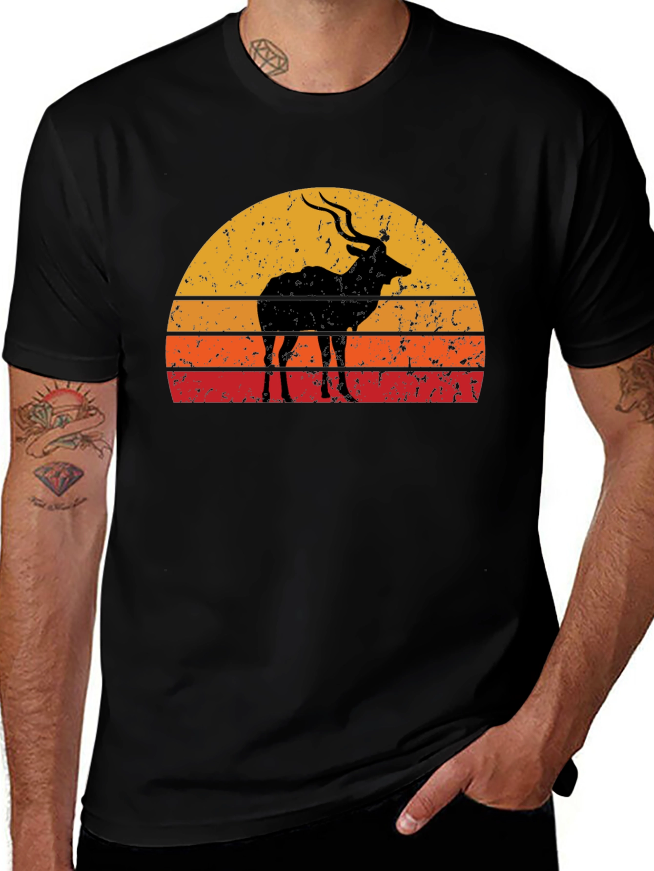 Retro Wildlife Sunset Graphic Tee