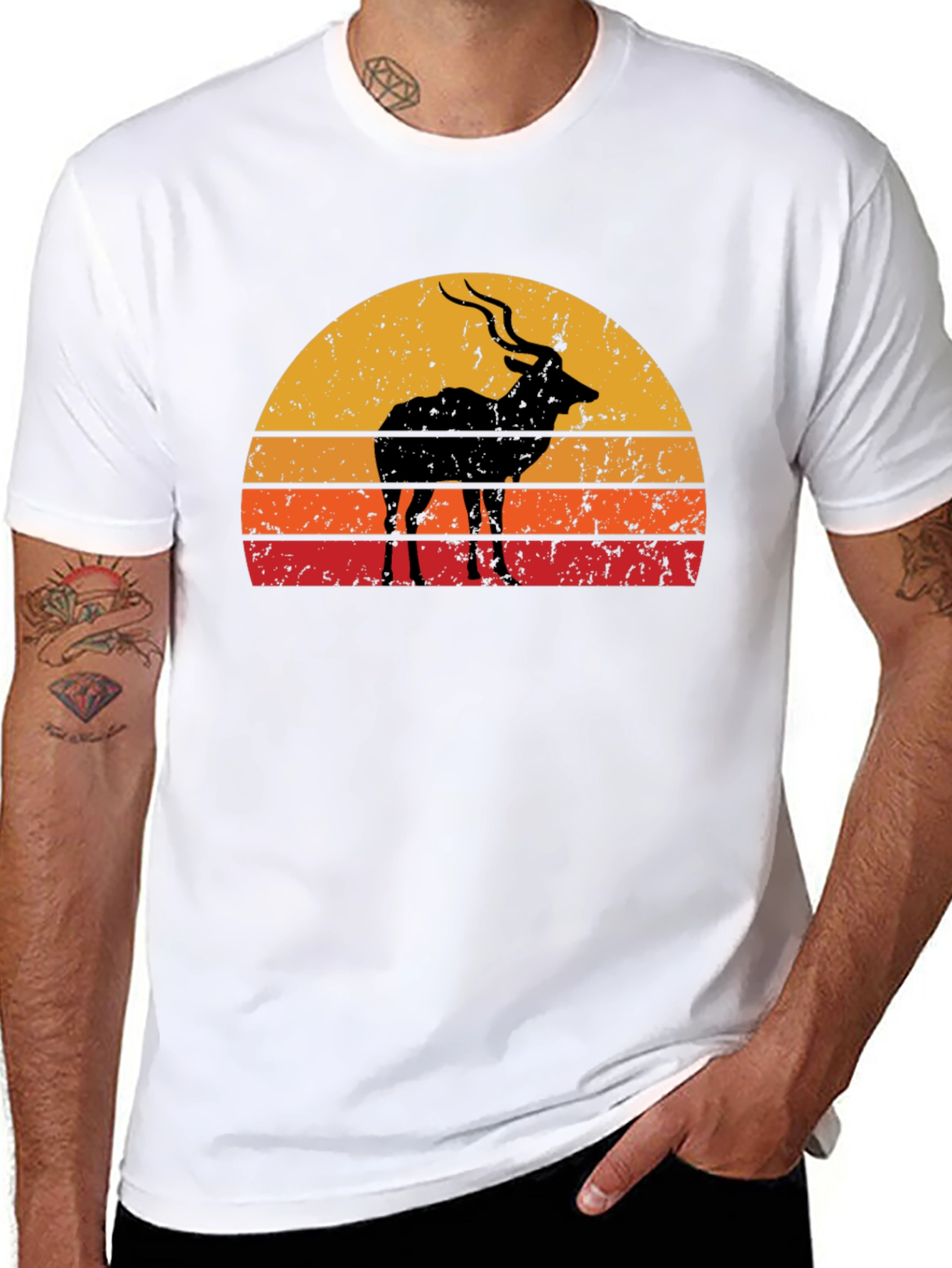 Retro Wildlife Sunset Graphic Tee