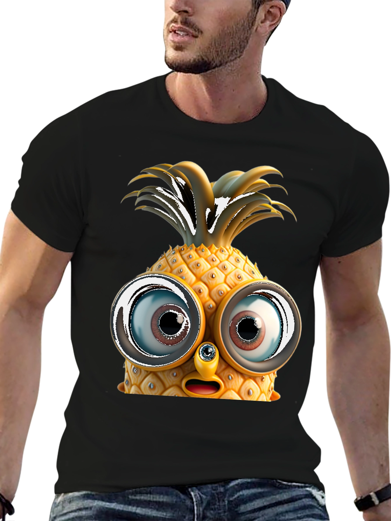 Pineapple Face Graphic Tee - Funny Fruit T-Shirt