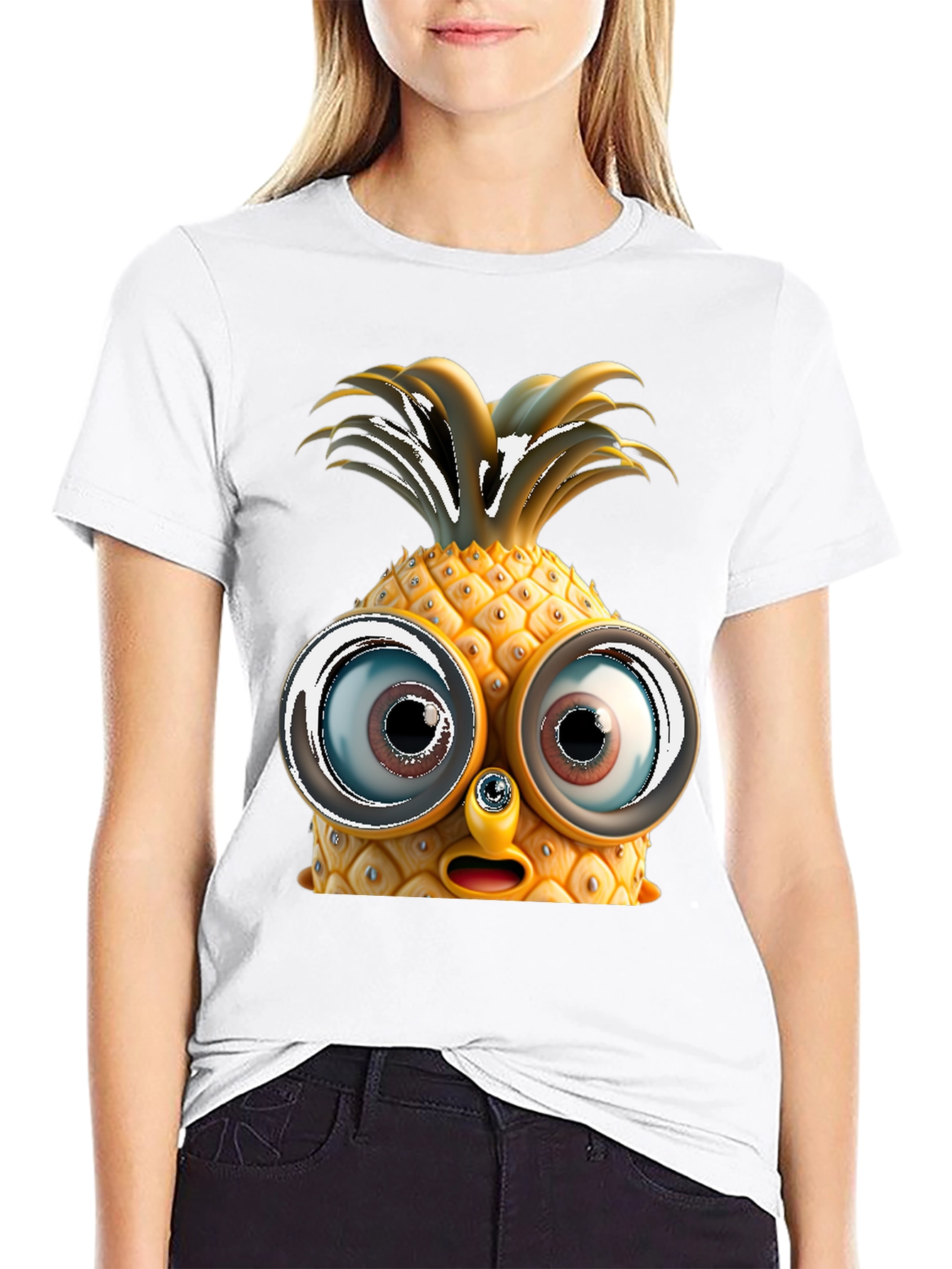 Pineapple Face Graphic Tee - Funny Fruit T-Shirt
