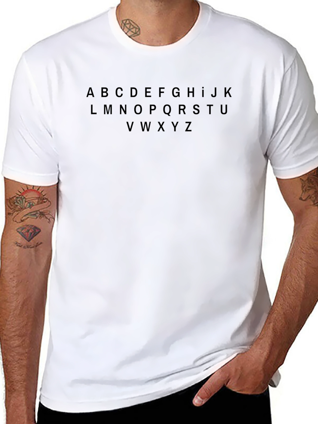Alphabet Print Black T-Shirt - Casual Cool