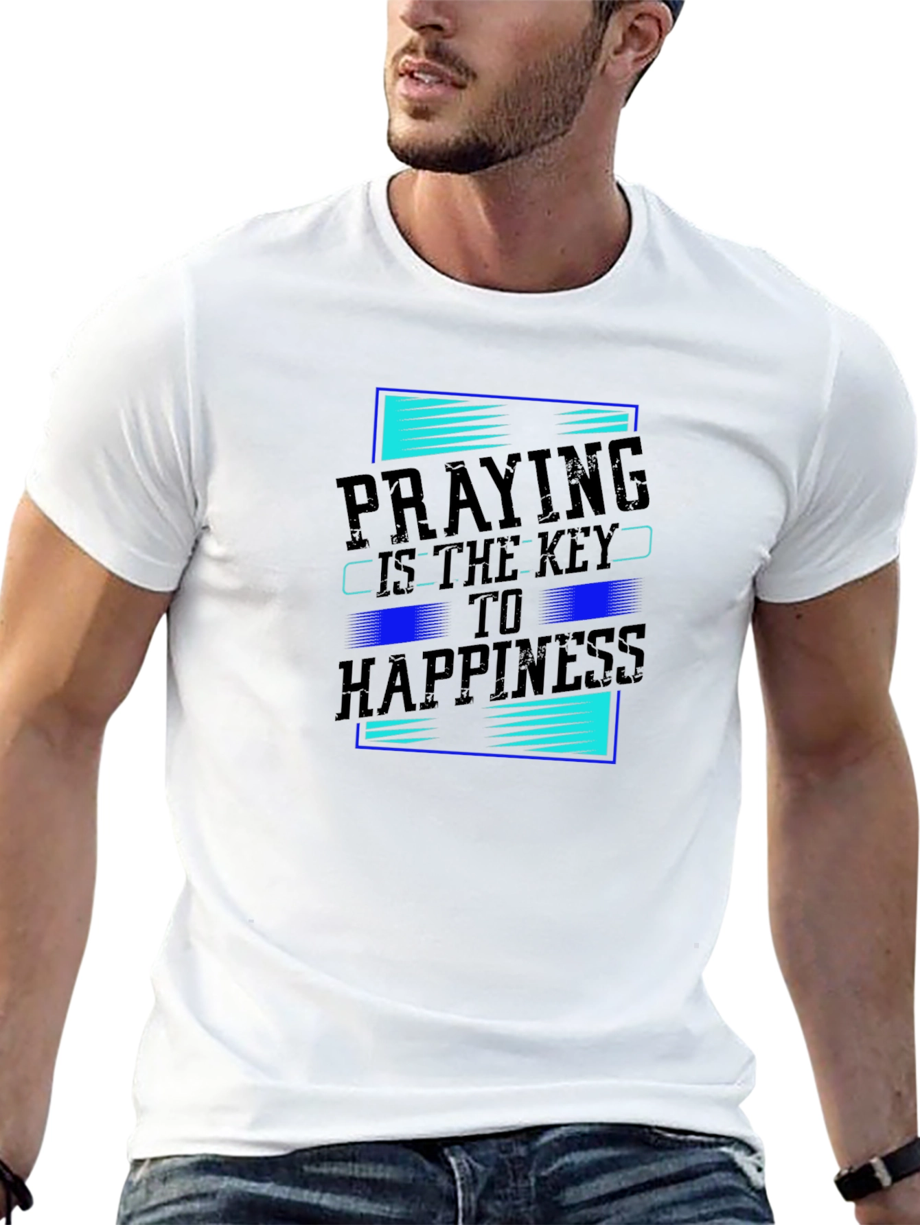 Praying is Key to Happiness Graphic T-Shirt