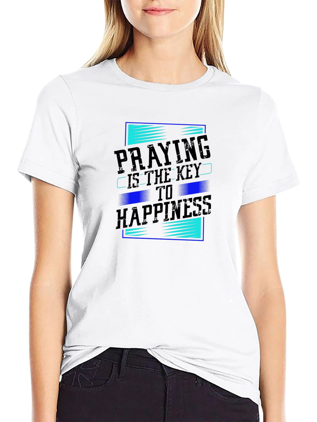Praying is Key to Happiness Graphic T-Shirt