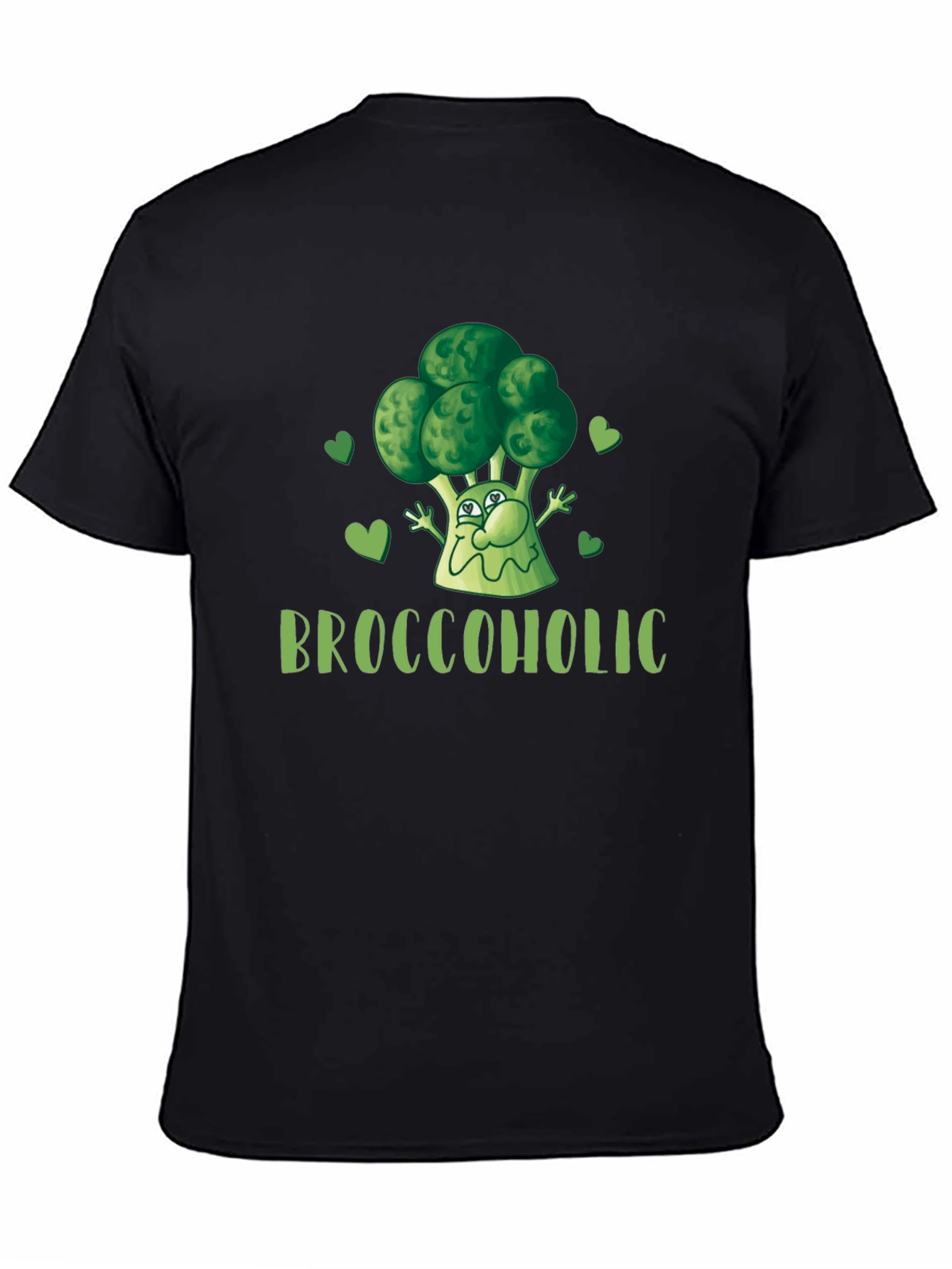 Broccoholic Funny Broccoli Lover Black T-Shirt