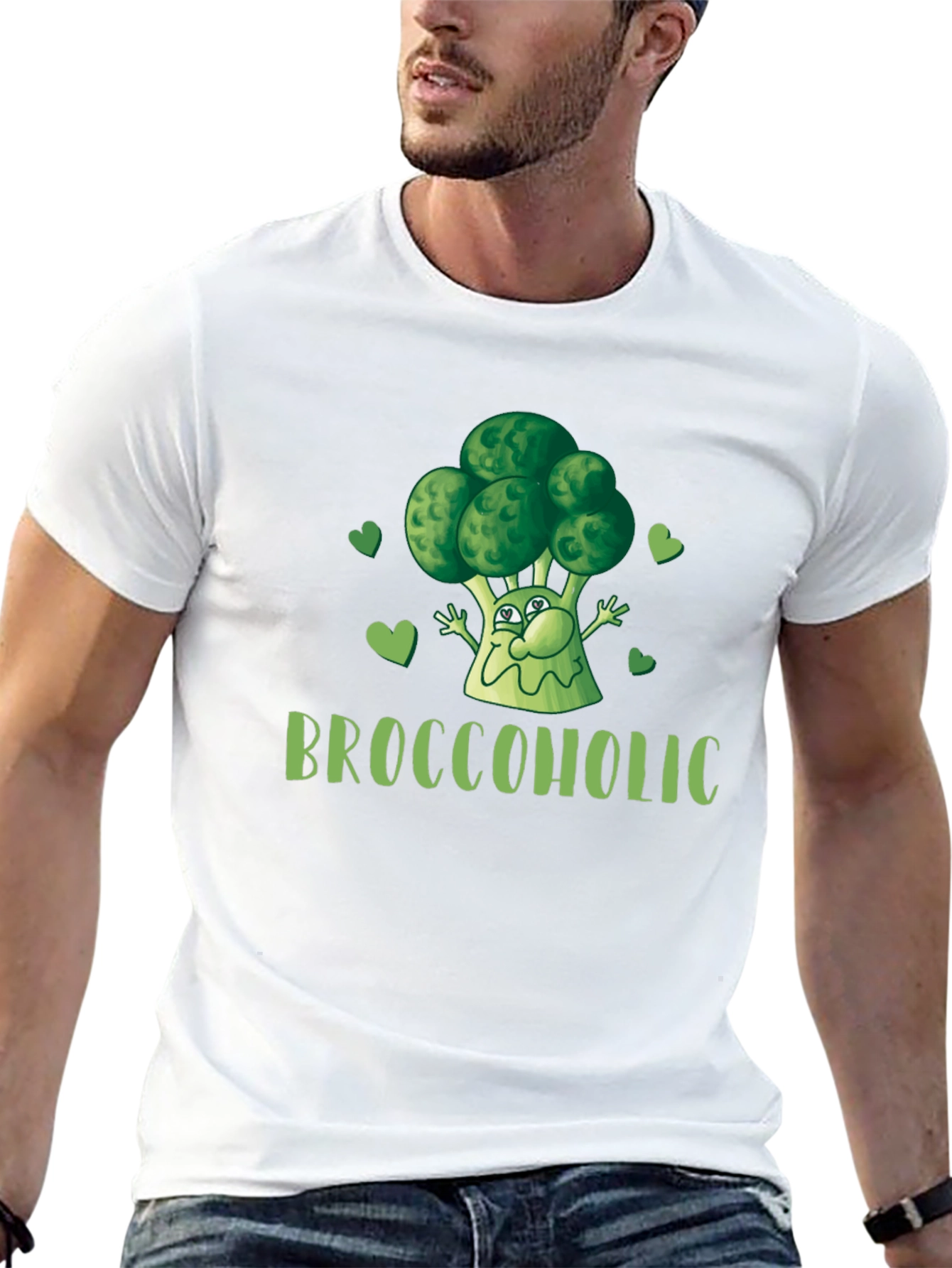 Broccoholic Funny Broccoli Lover Black T-Shirt