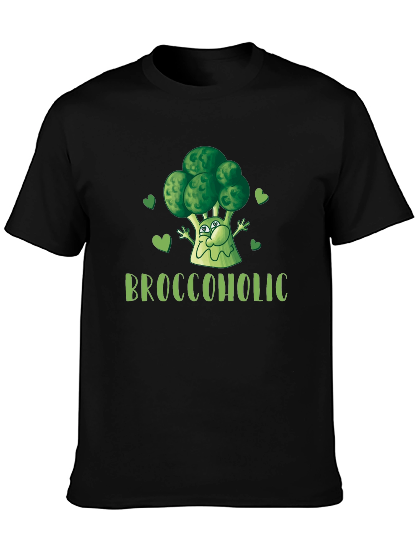 Broccoholic Funny Broccoli Lover Black T-Shirt