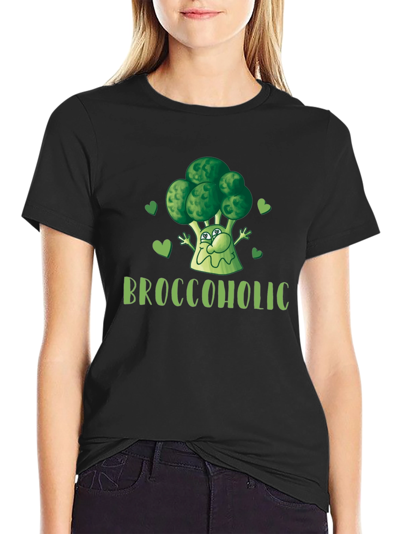 Broccoholic Funny Broccoli Lover Black T-Shirt