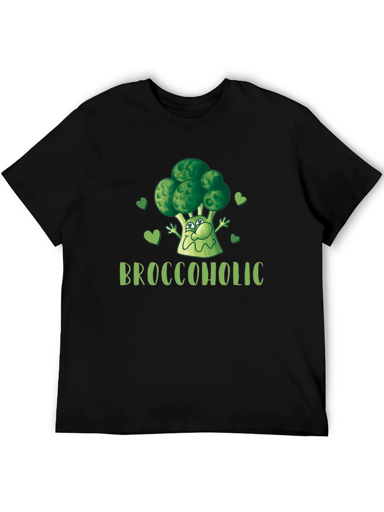 Broccoholic Funny Broccoli Lover Black T-Shirt