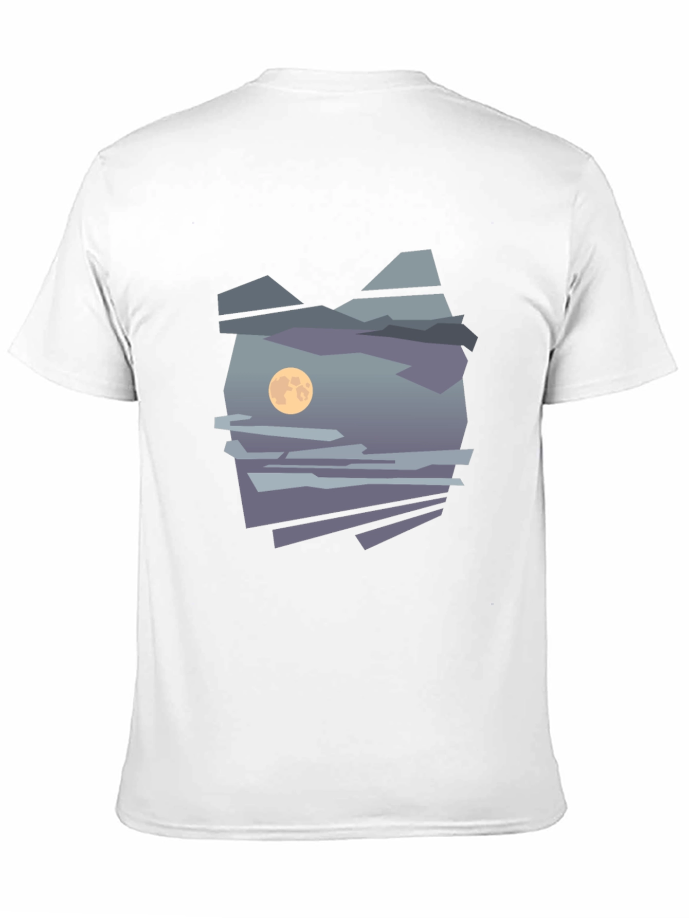 Abstract Moon & Mountain Graphic Tee - Black