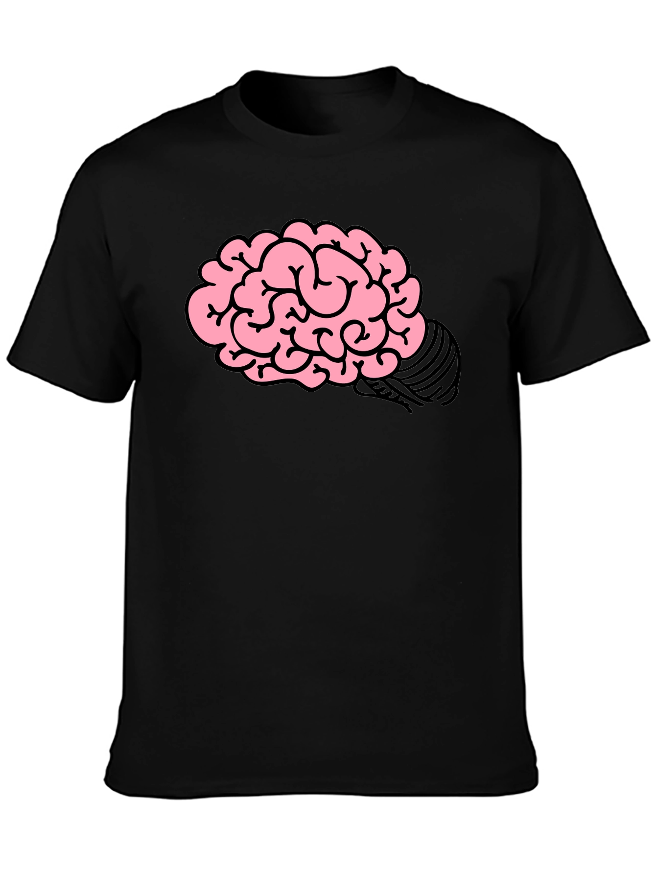 Brain Graphic Print Mens Black T-Shirt