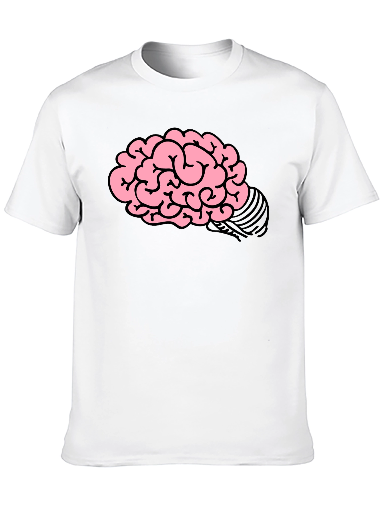 Brain Graphic Print Mens Black T-Shirt