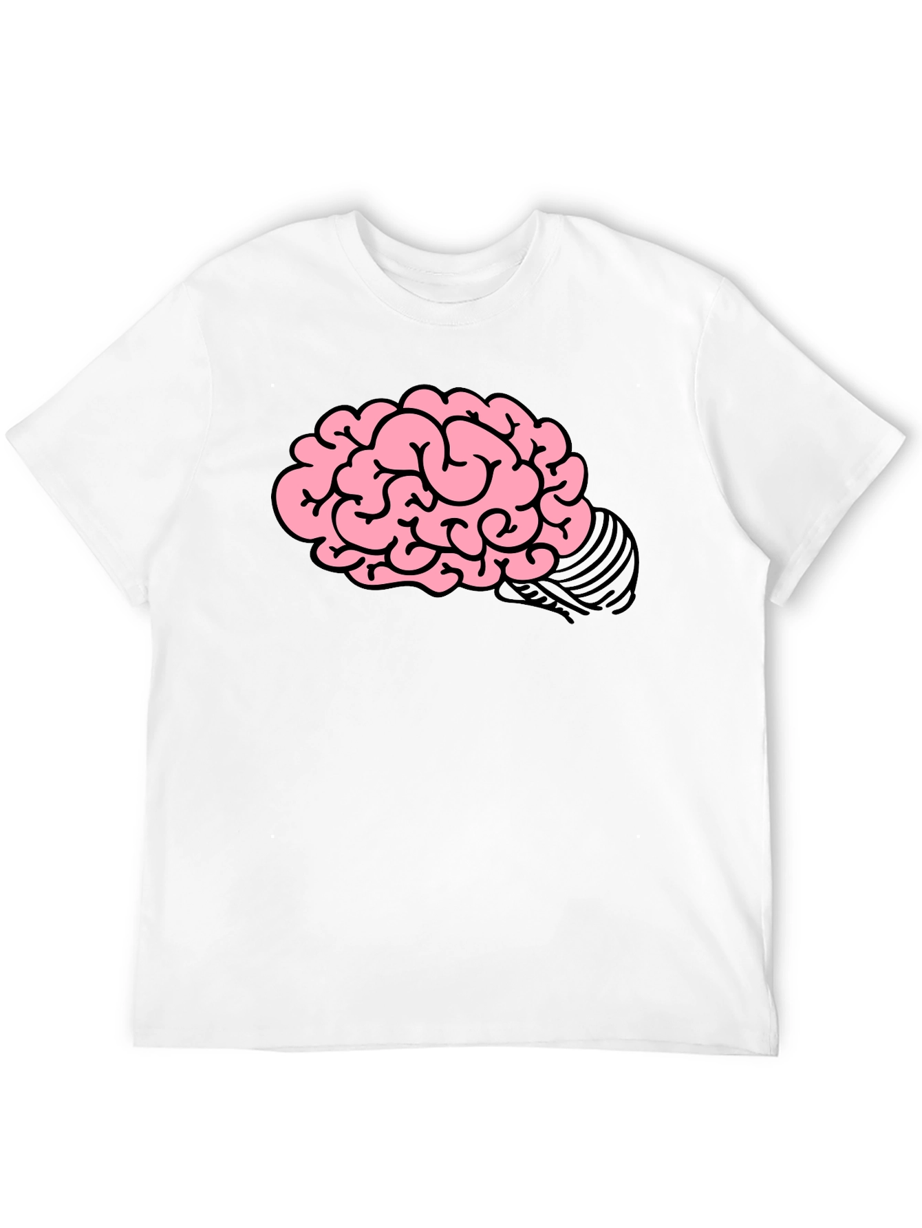 Brain Graphic Print Mens Black T-Shirt