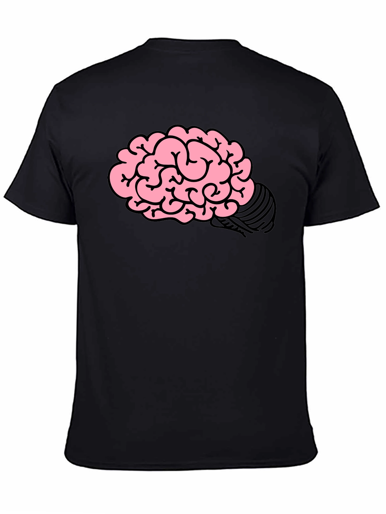 Brain Graphic Print Mens Black T-Shirt