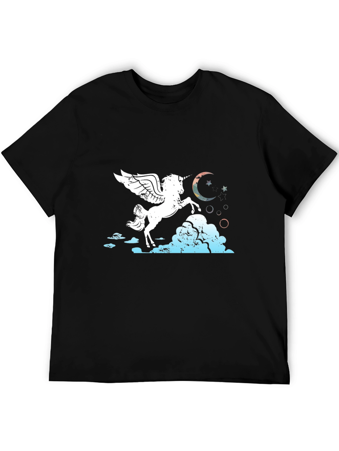 Unicorn Pegasus Graphic Tee - Black