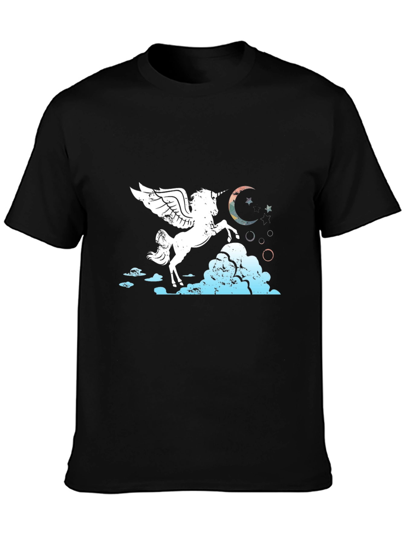 Unicorn Pegasus Graphic Tee - Black