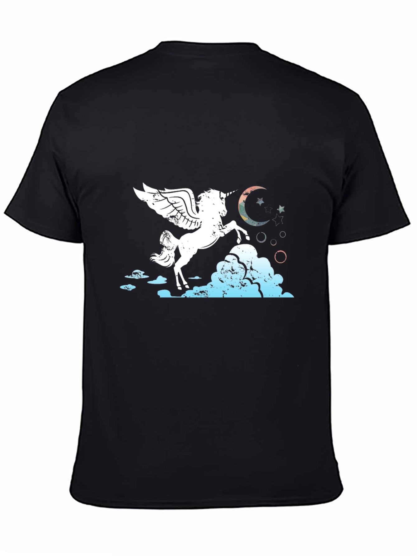 Unicorn Pegasus Graphic Tee - Black
