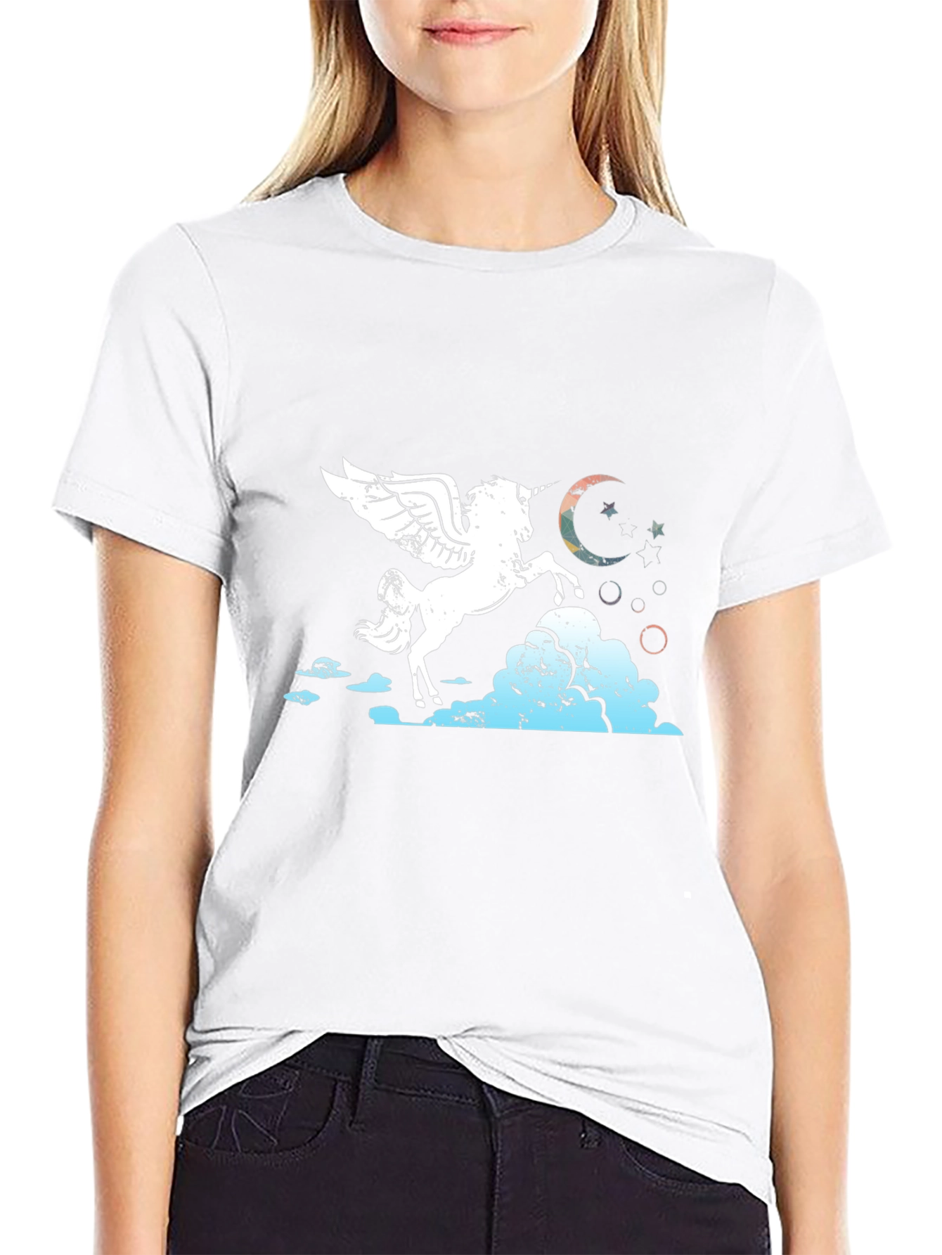 Unicorn Pegasus Graphic Tee - Black