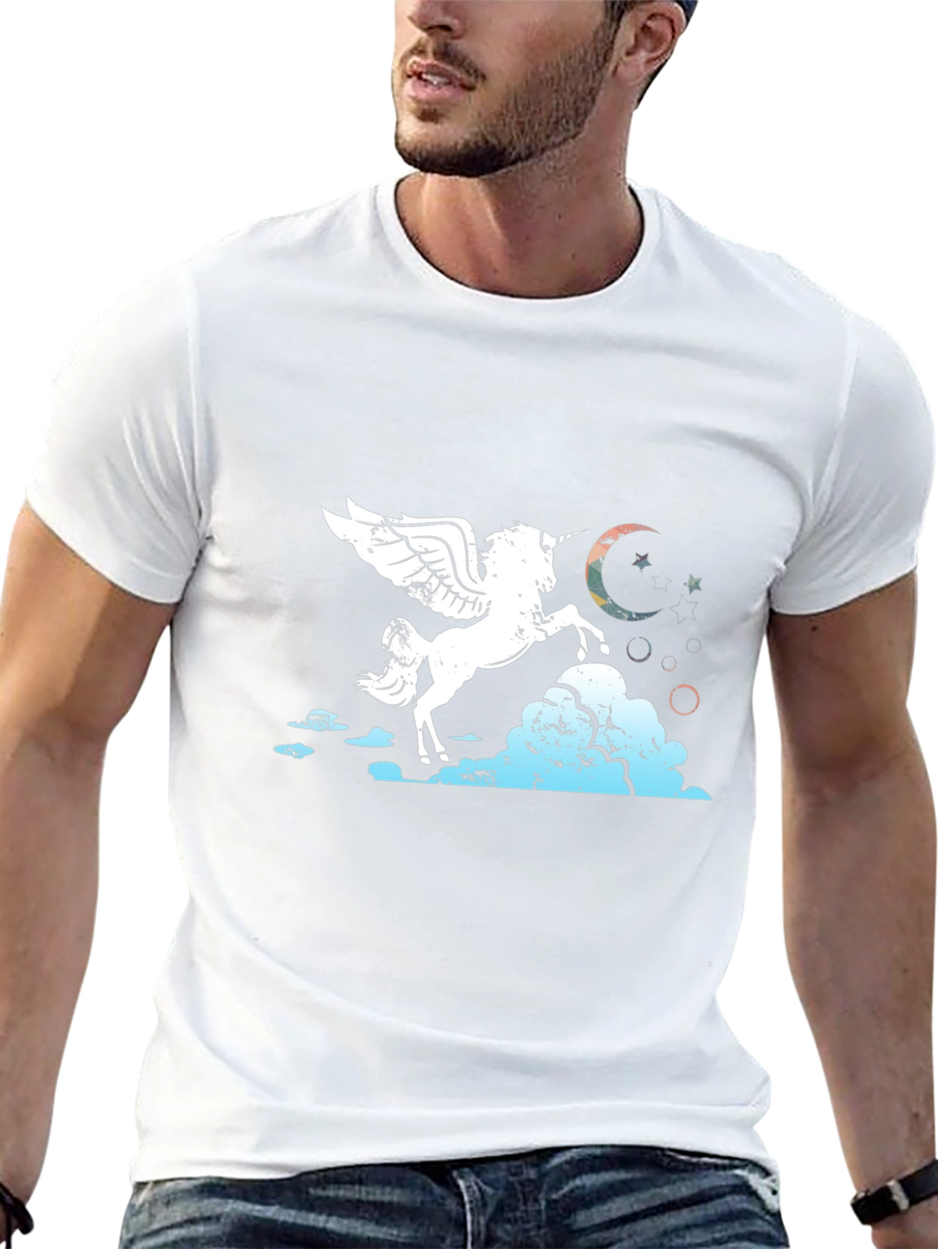 Unicorn Pegasus Graphic Tee - Black