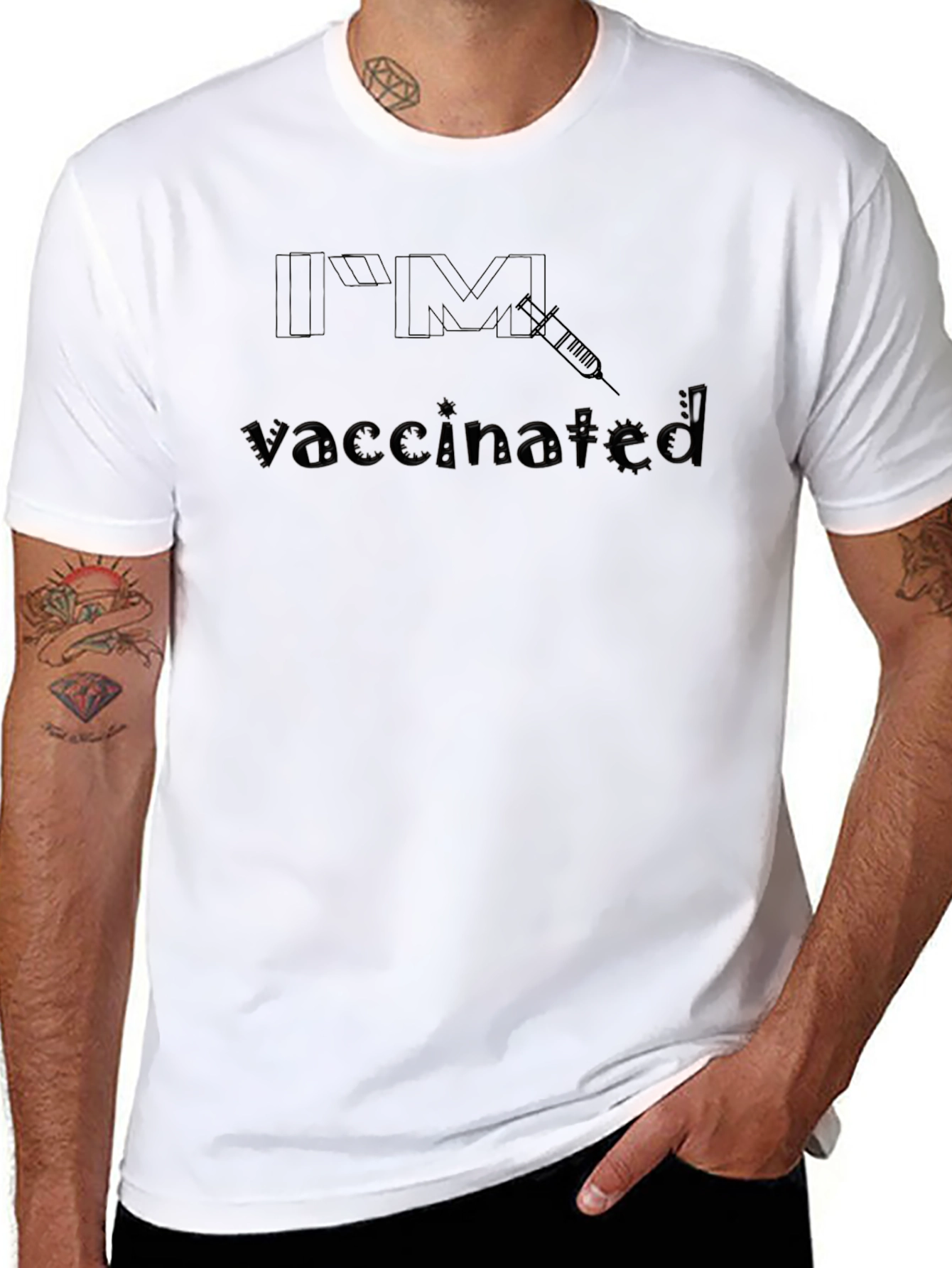 Im Vaccinated Black T-Shirt