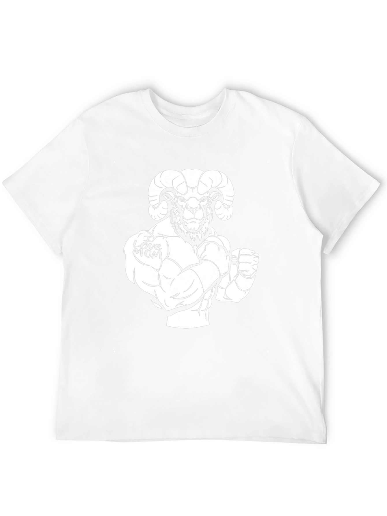 I Love Mom Ram Graphic Black T-Shirt