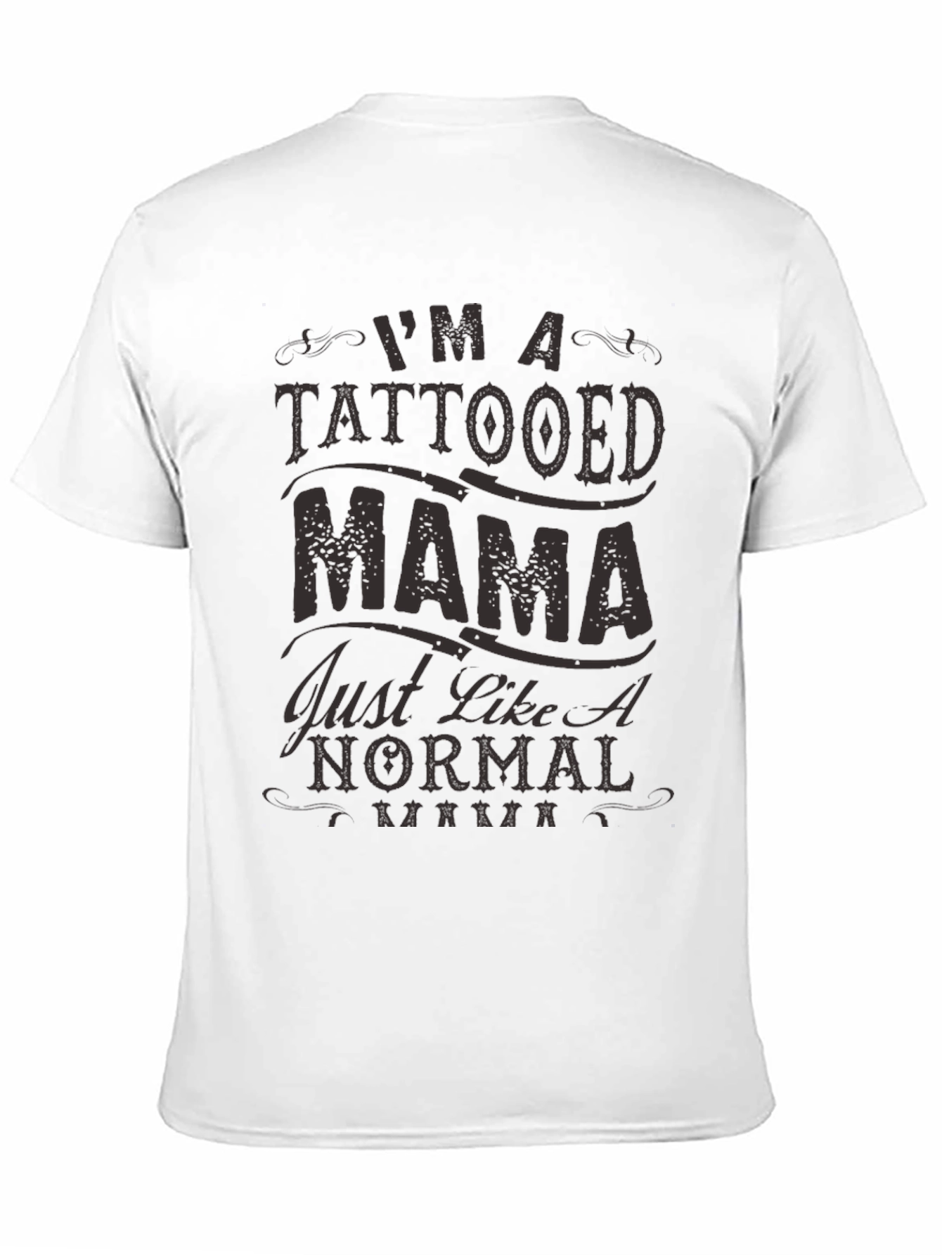 Tattooed Mama Graphic Print Black T-Shirt