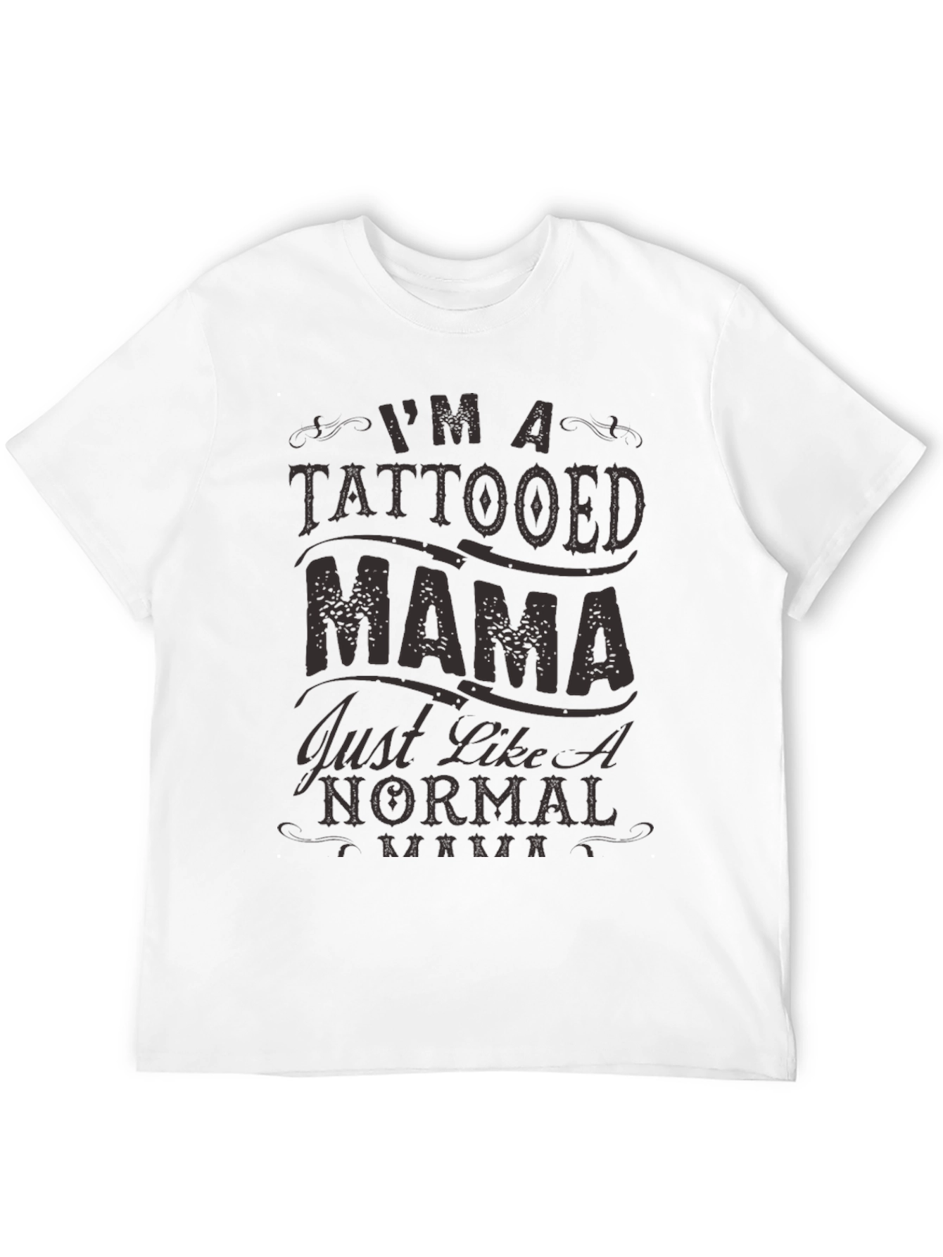 Tattooed Mama Graphic Print Black T-Shirt