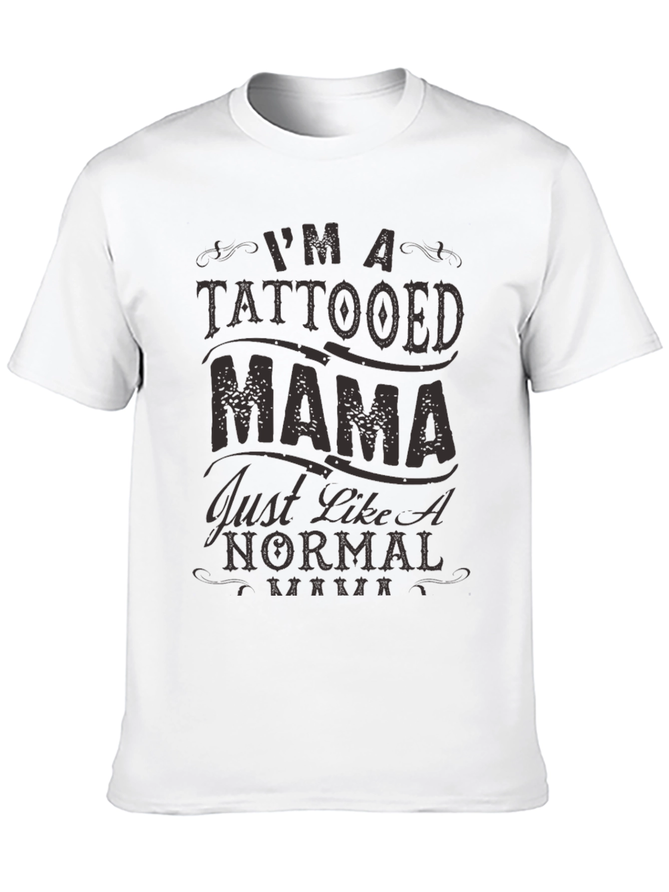 Tattooed Mama Graphic Print Black T-Shirt