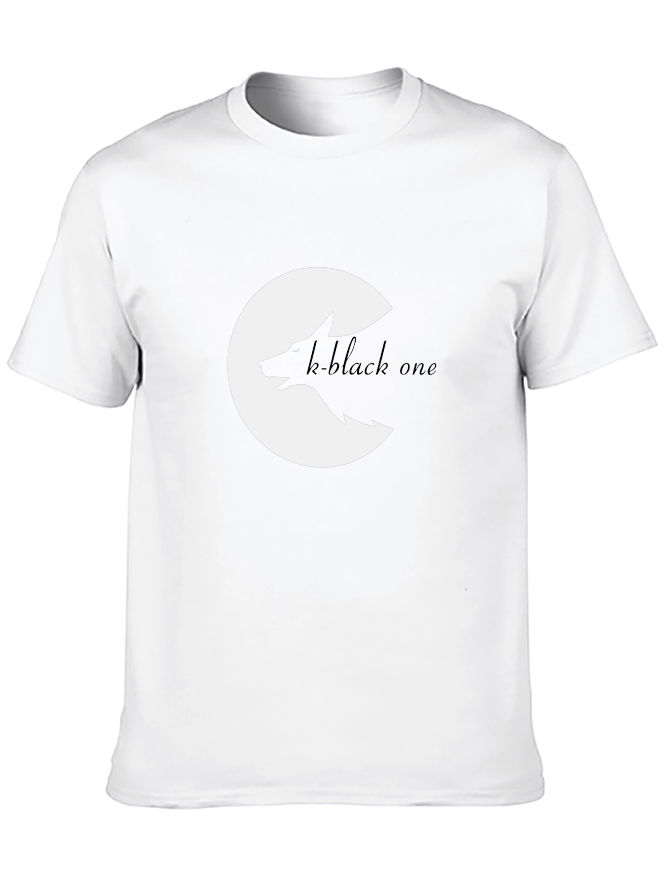 Black Wolf Graphic Tee - Crescent Moon Design