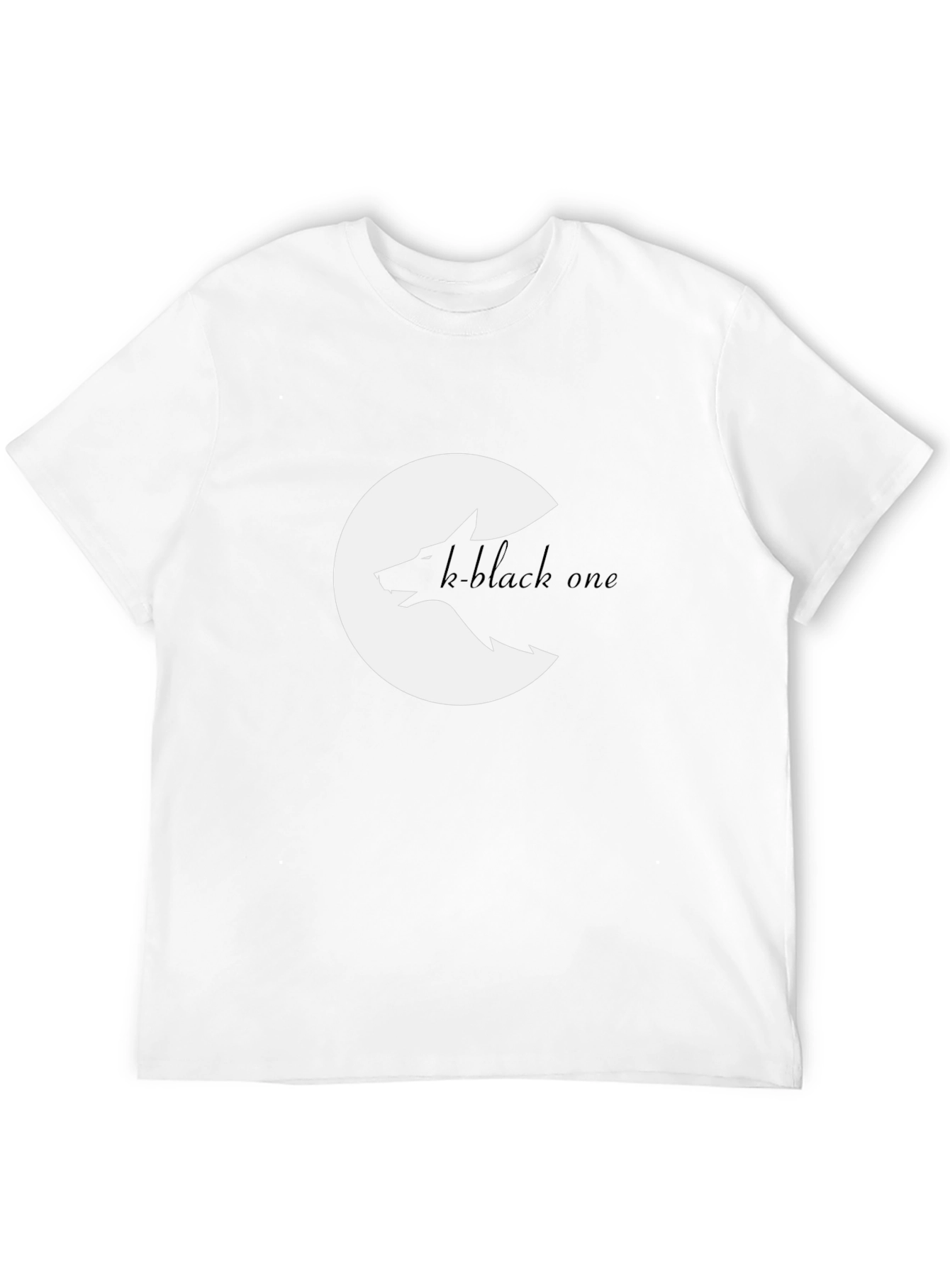 Black Wolf Graphic Tee - Crescent Moon Design