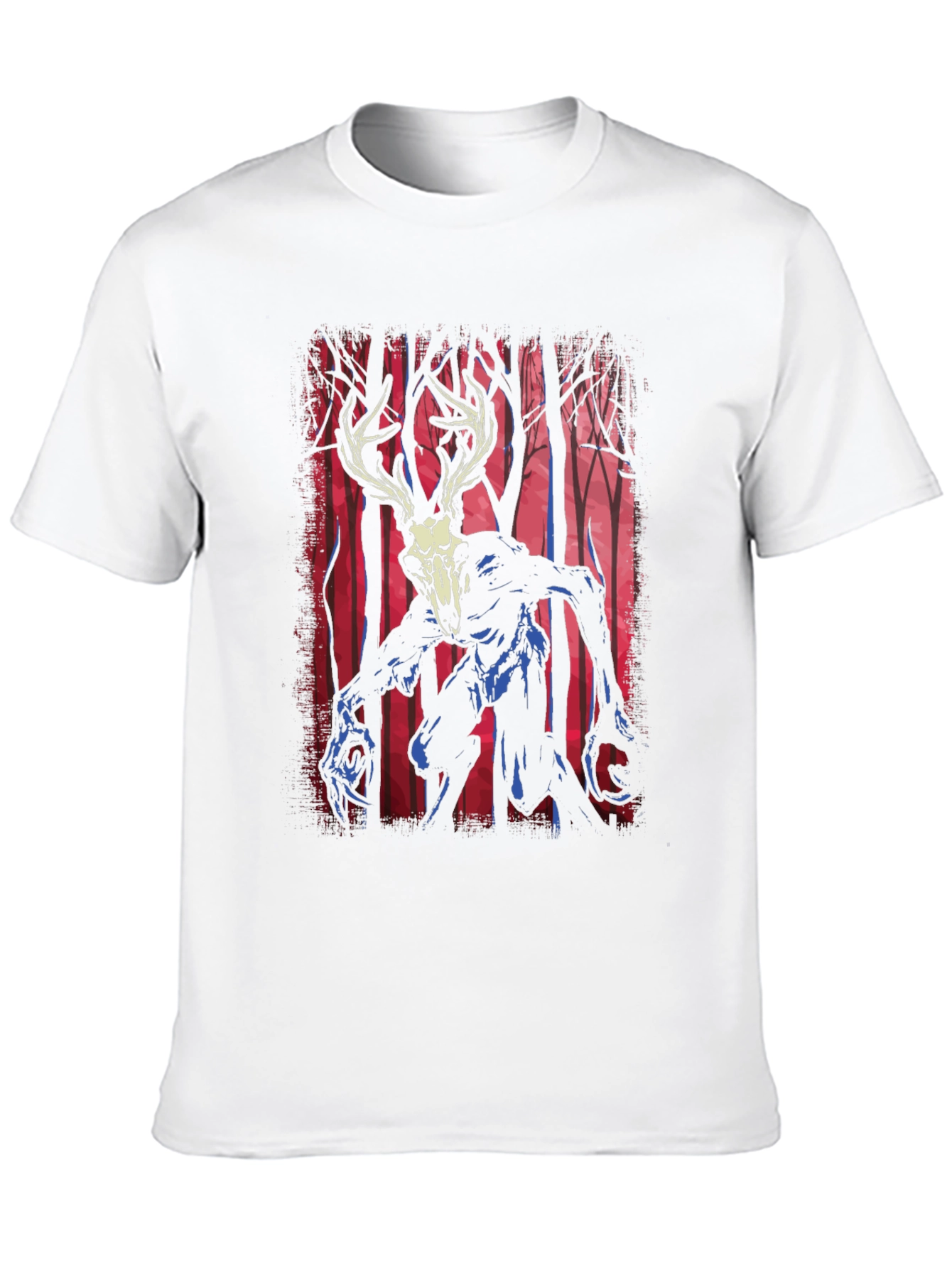 Deer Skull Monster Graphic Tee - Black
