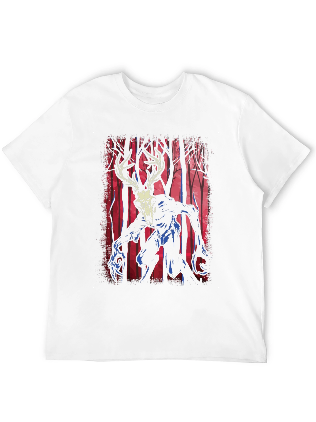 Deer Skull Monster Graphic Tee - Black