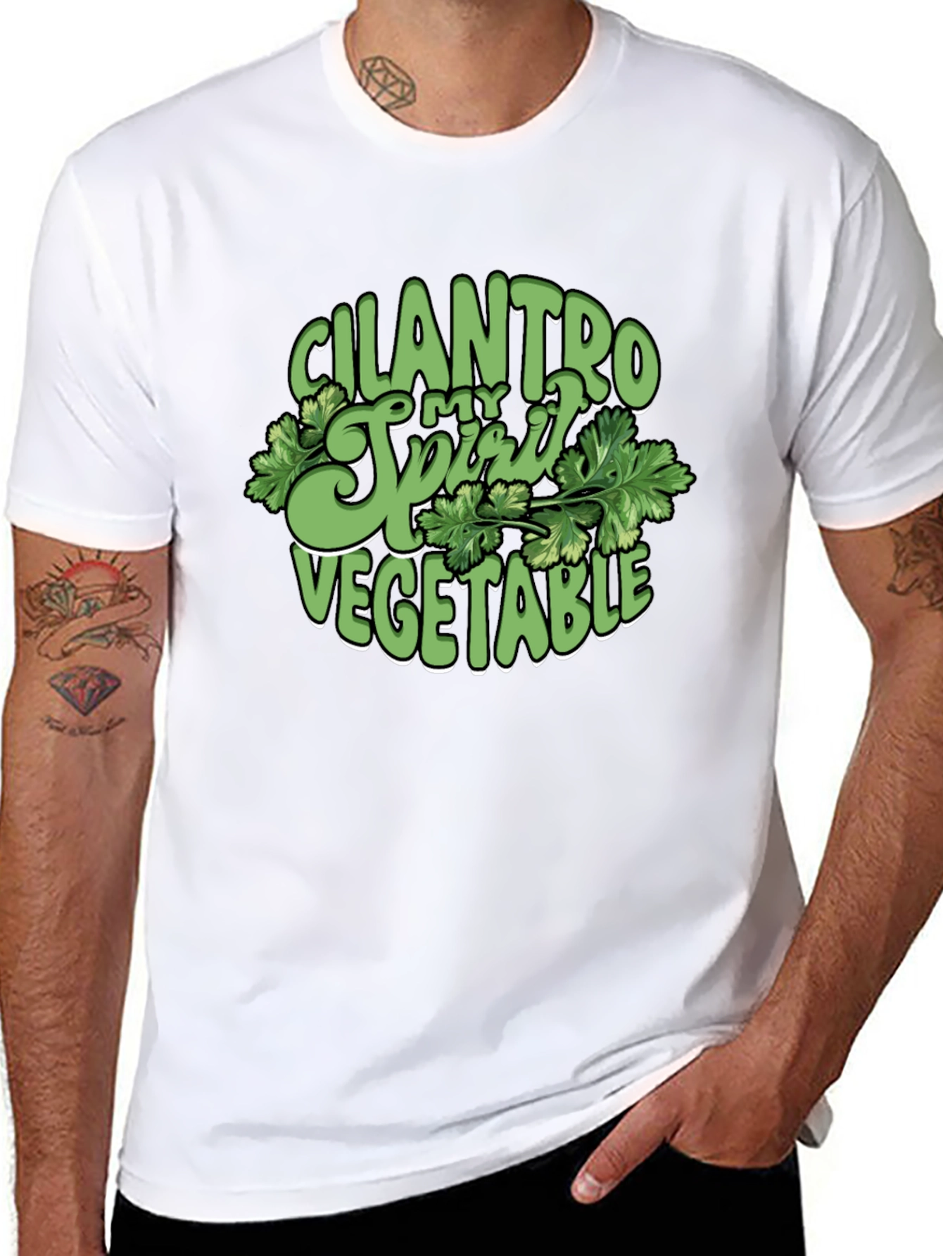 Cilantro Spirit Vegetable T-Shirt - Black