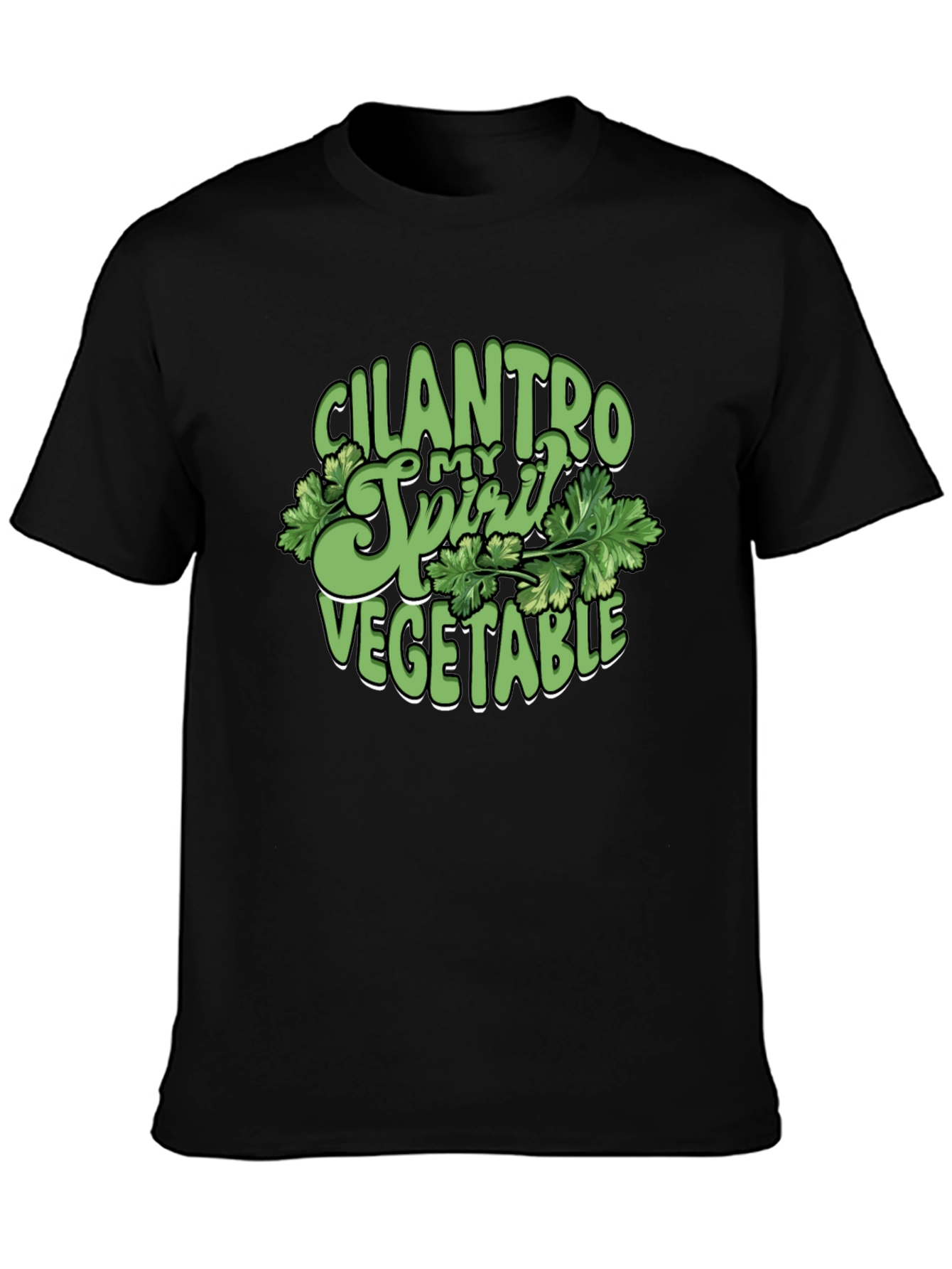 Cilantro Spirit Vegetable T-Shirt - Black