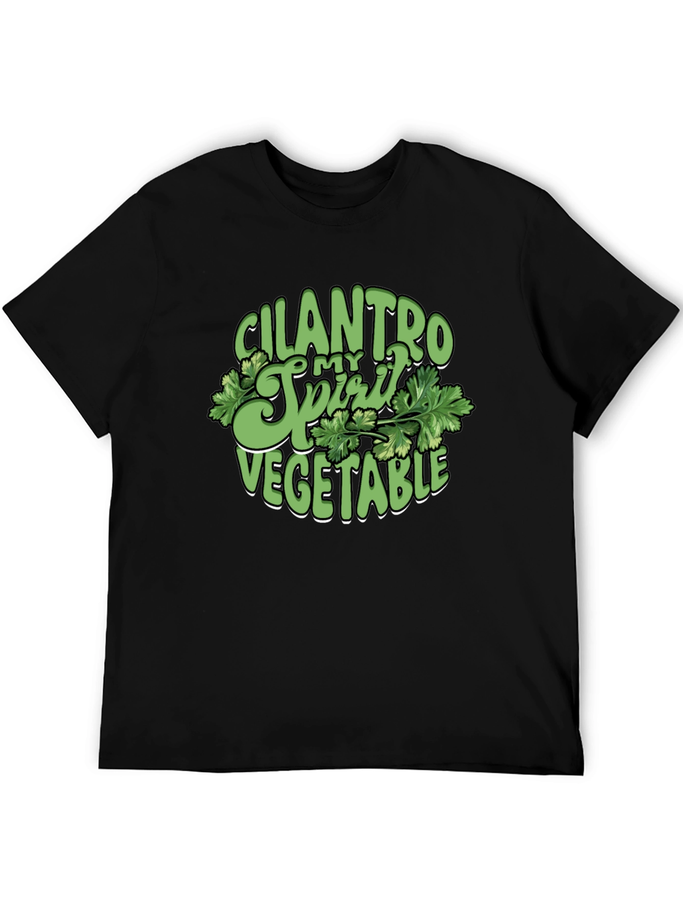 Cilantro Spirit Vegetable T-Shirt - Black