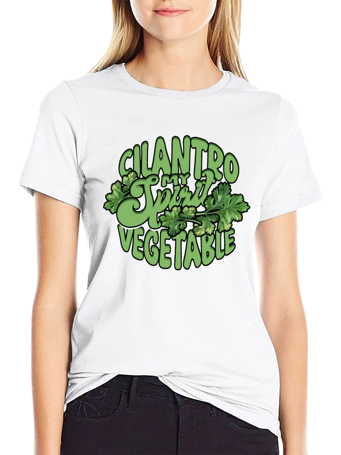 Cilantro Spirit Vegetable T-Shirt - Black