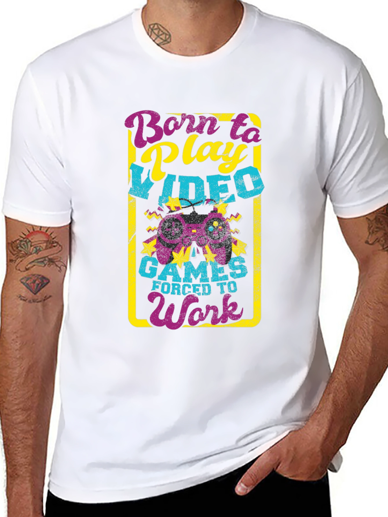 Born to Play Video Games Black T-Shirt