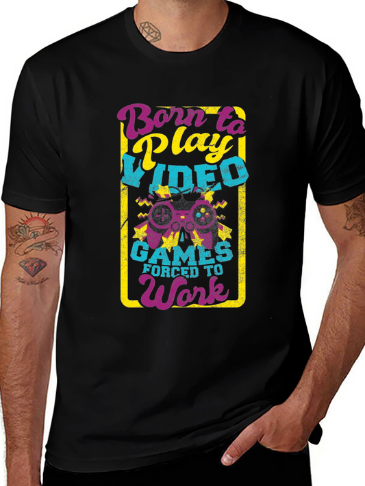 Born to Play Video Games Black T-Shirt
