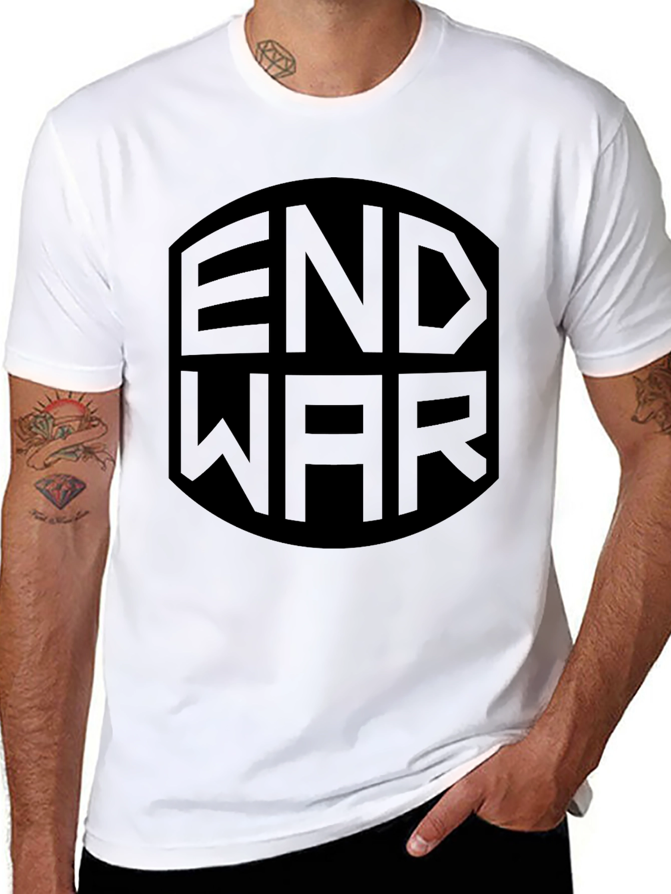 End War Graphic Print Black T-Shirt