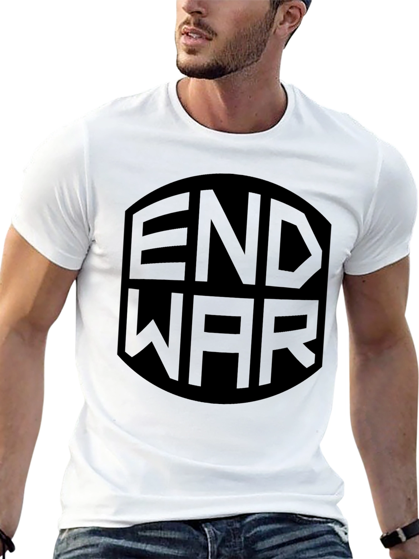 End War Graphic Print Black T-Shirt