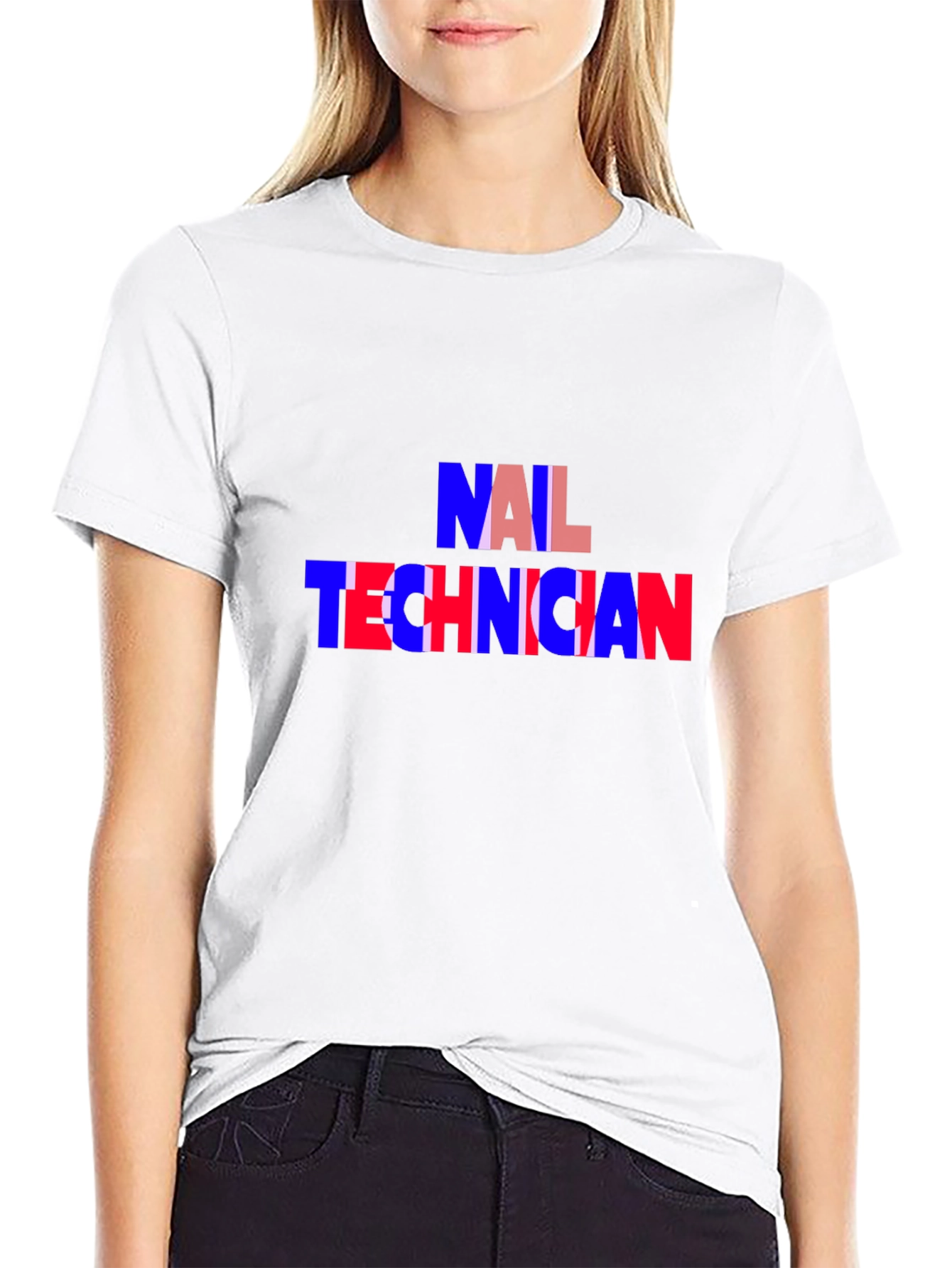 Nail Technician T-Shirt - Black Crew Neck Tee