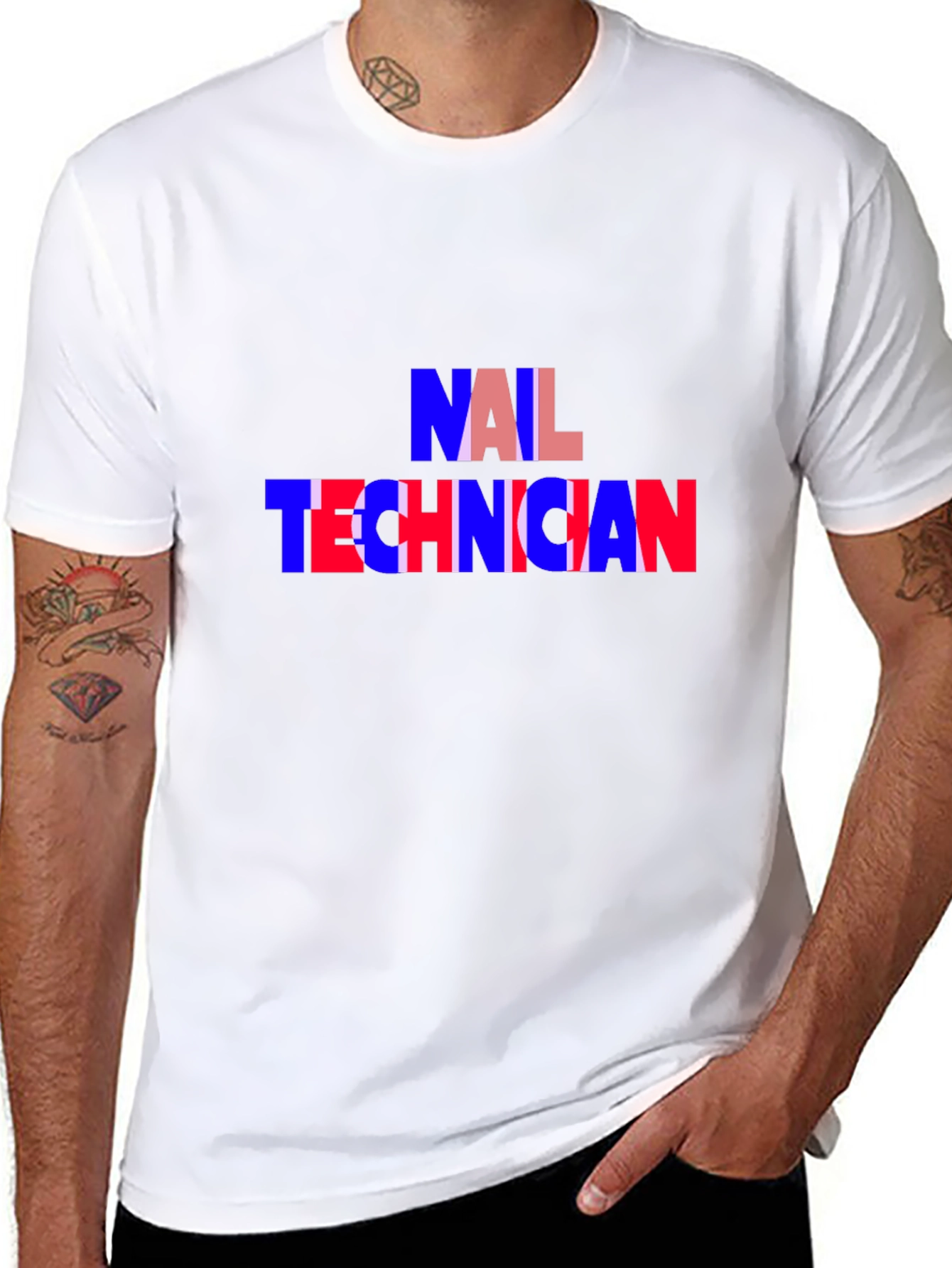 Nail Technician T-Shirt - Black Crew Neck Tee